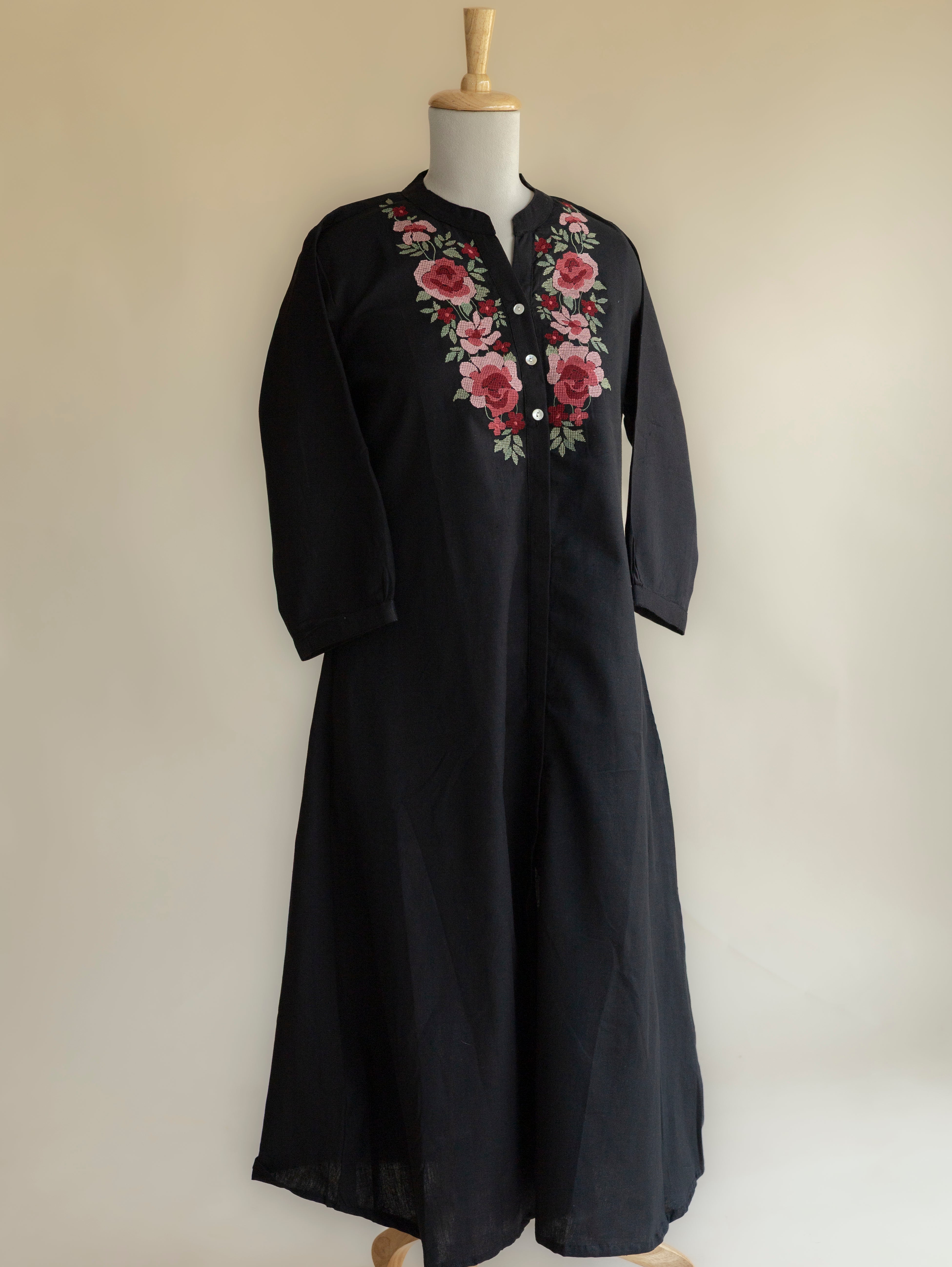 Helma Cotton Embroidered A-Line Kurta