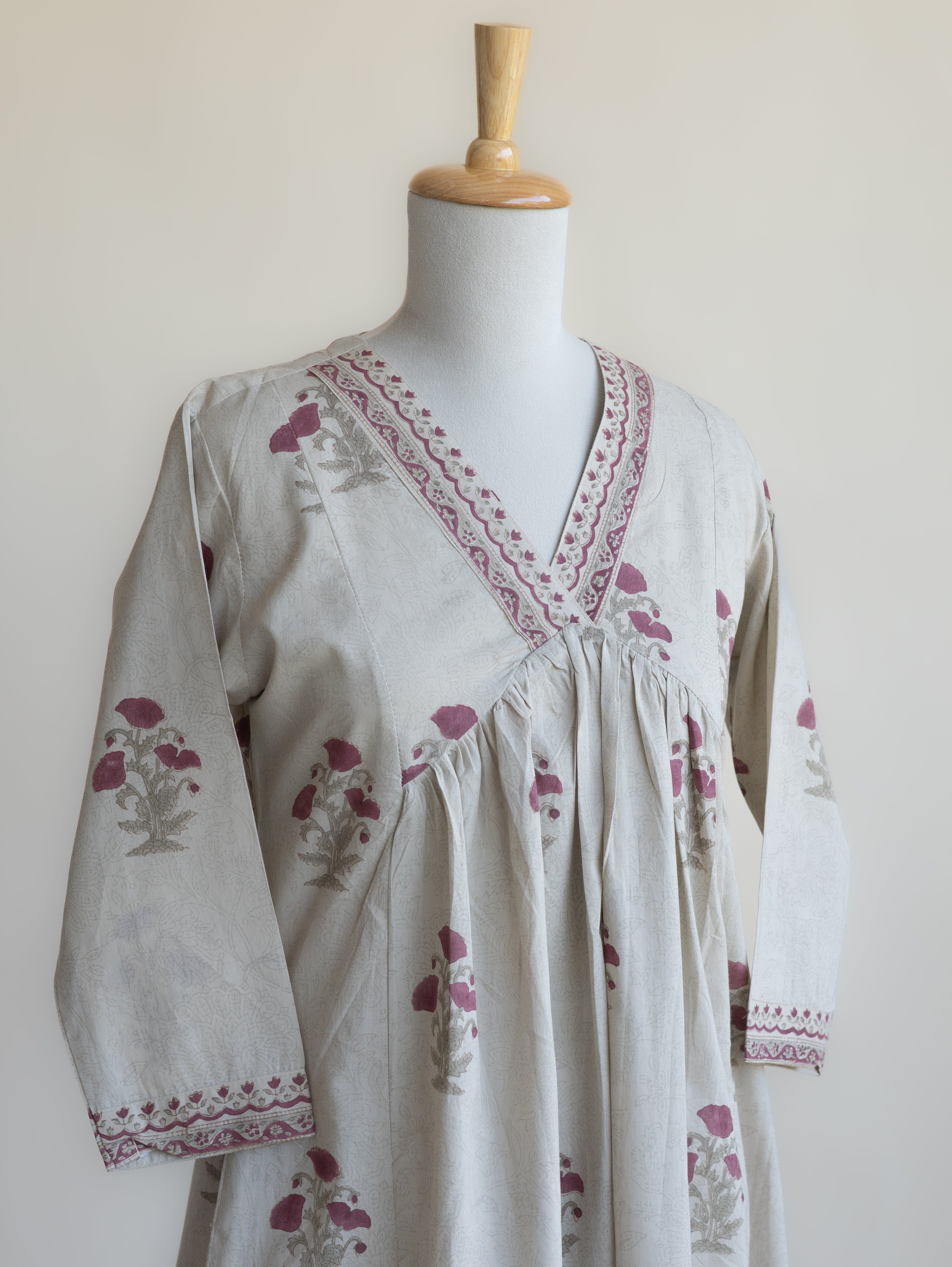 Sanjh Cotton Block Printed A-Line Kurta