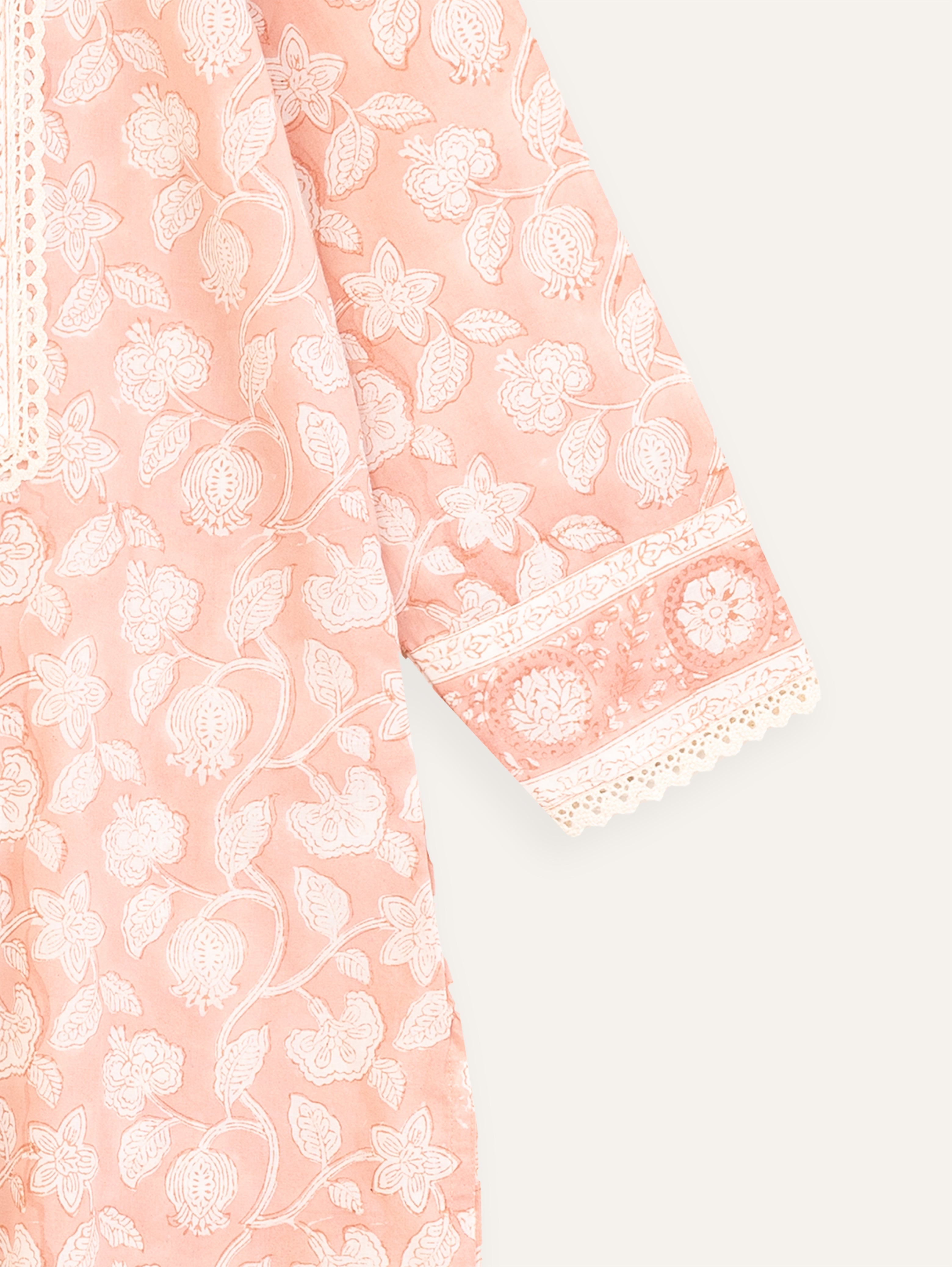 Nehra Cotton Block Printed Straight Kurta