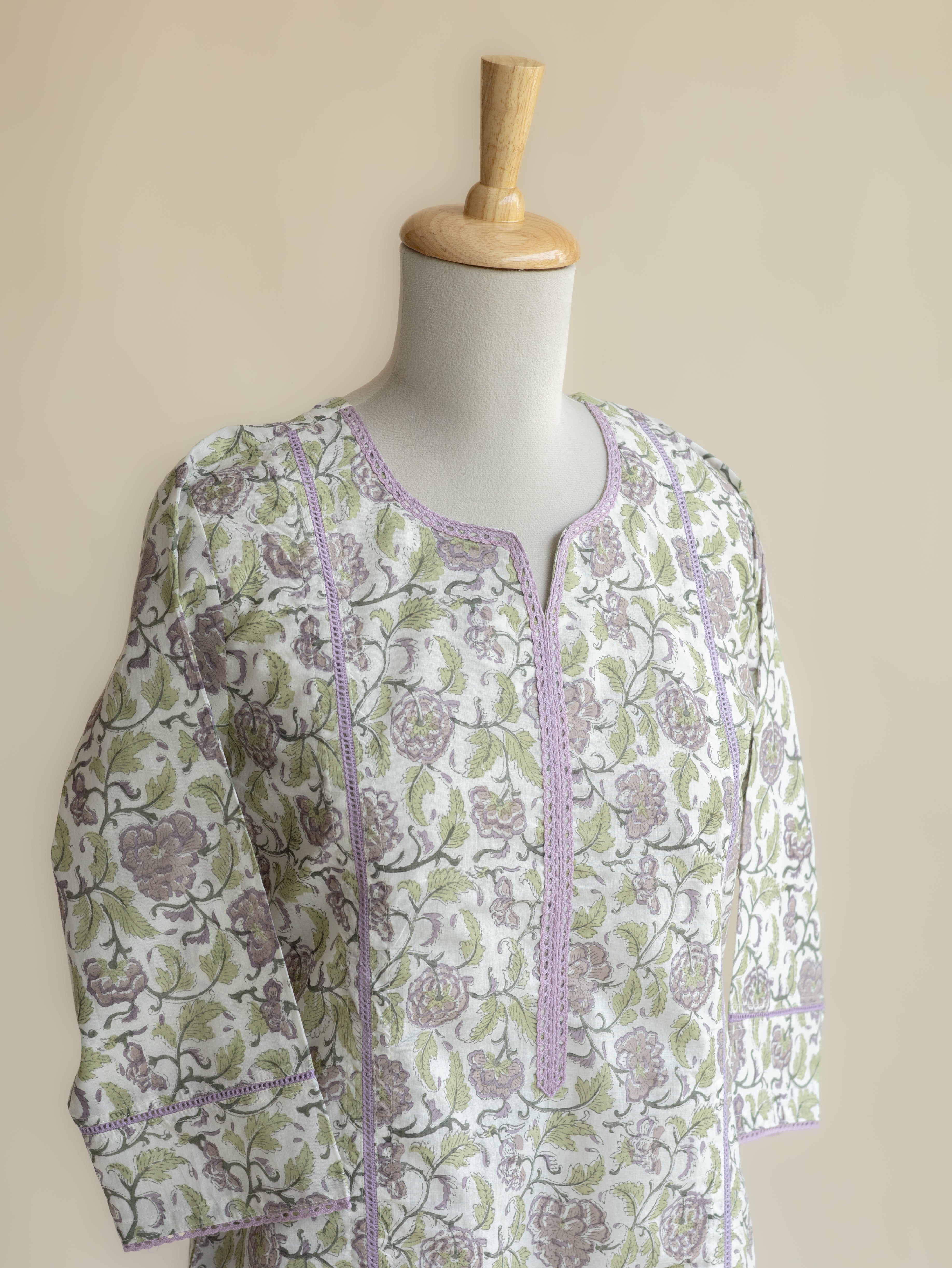 Shafeeya Cotton Block Printed Straight Kurta