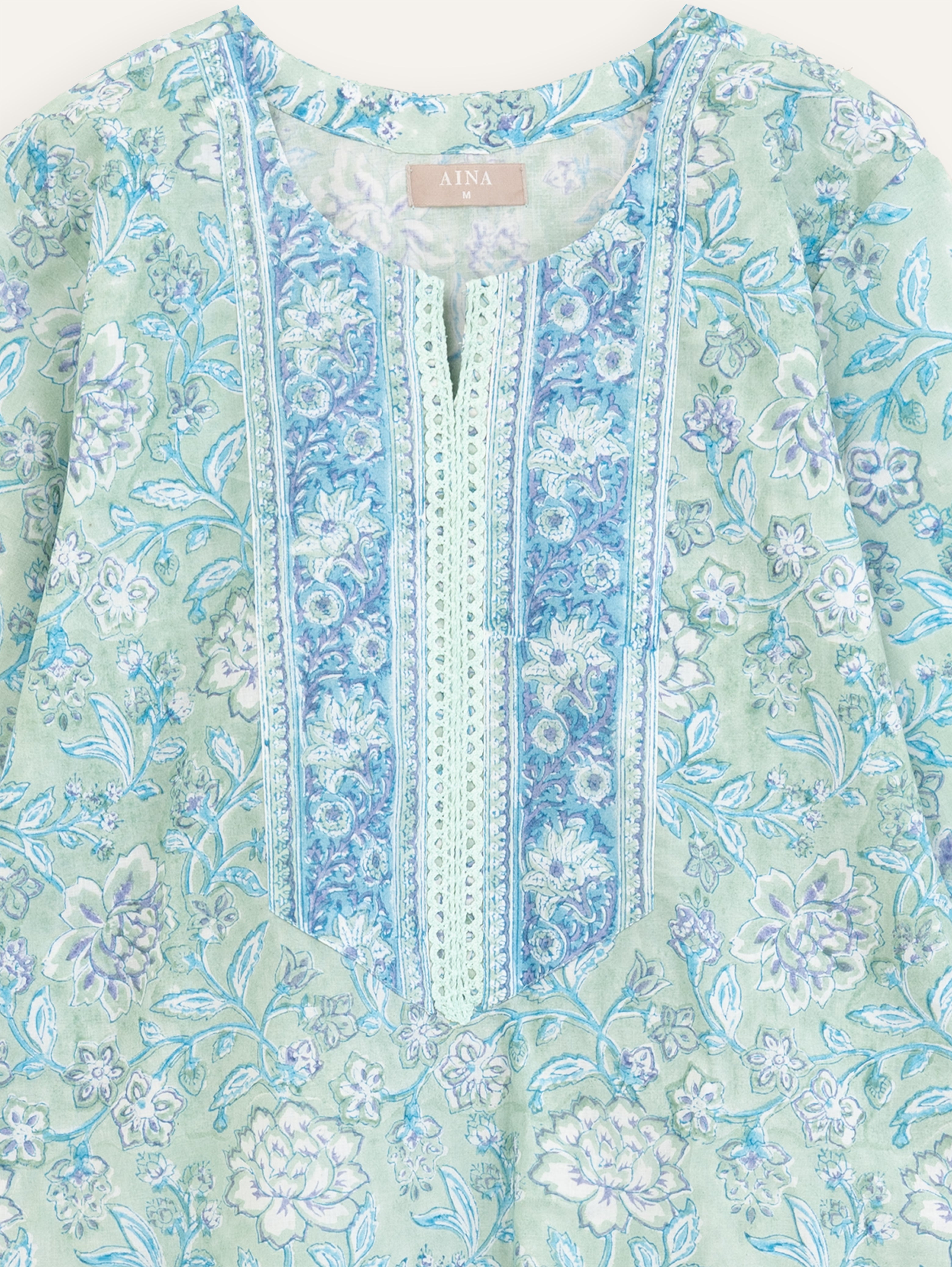 Febin Cotton Block Printed Straight Kurta