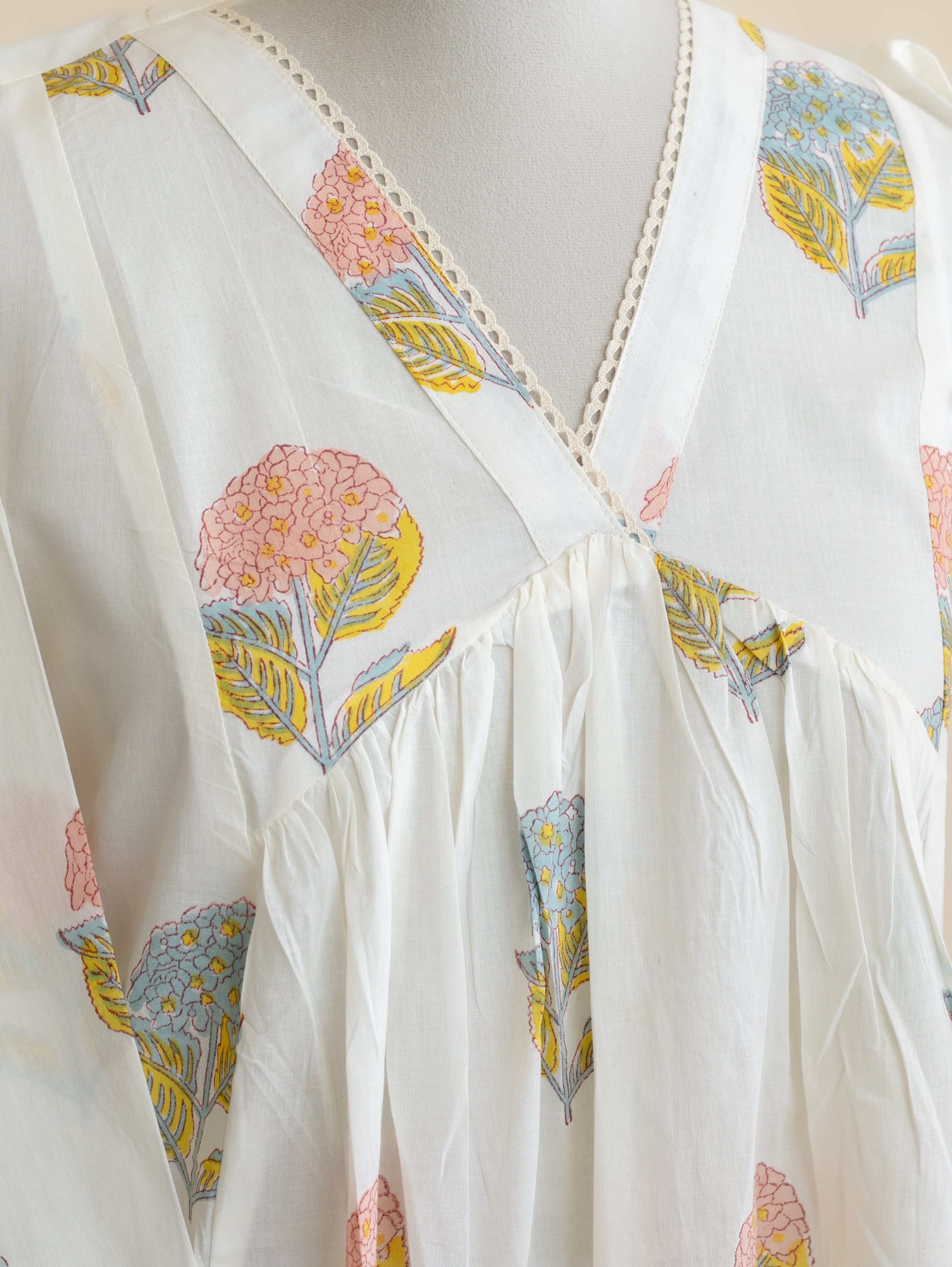 Sayah Cotton Block Printed A-Line Kurta