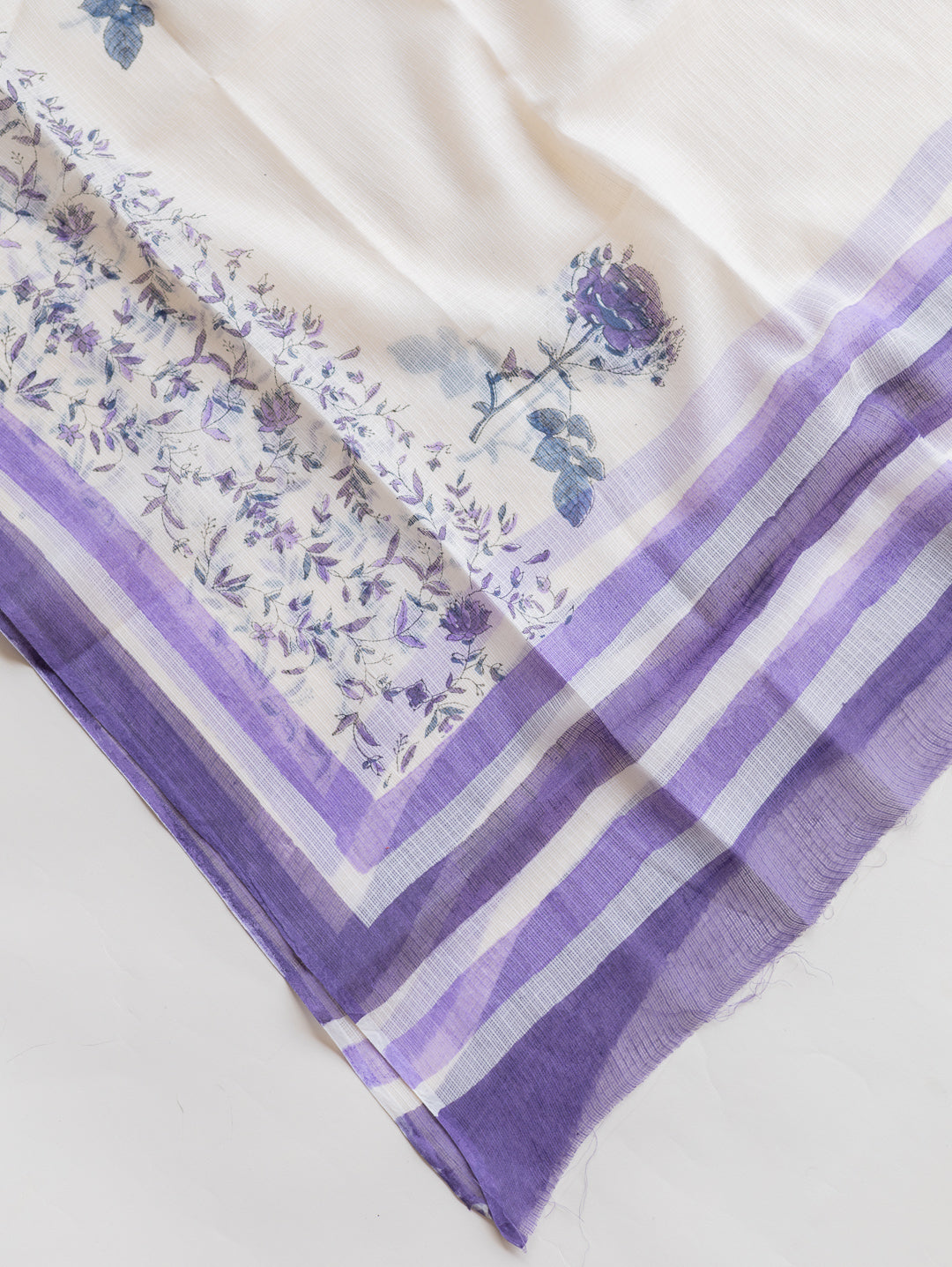 Nashma Cotton Mulmul Block Printed Unstitched Suit - 3 Piece