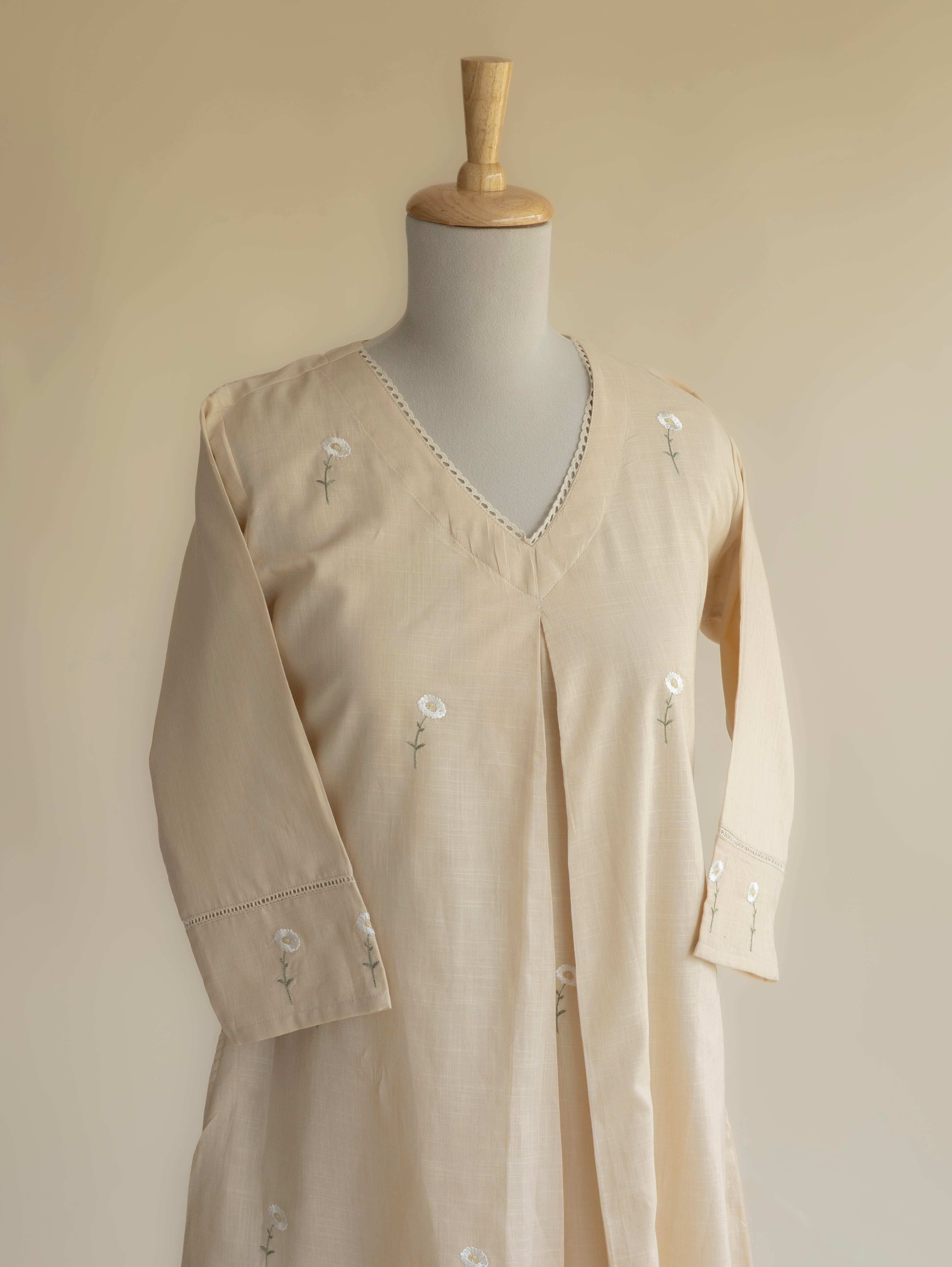 Saliena Cotton Embroidered A-Line Kurta