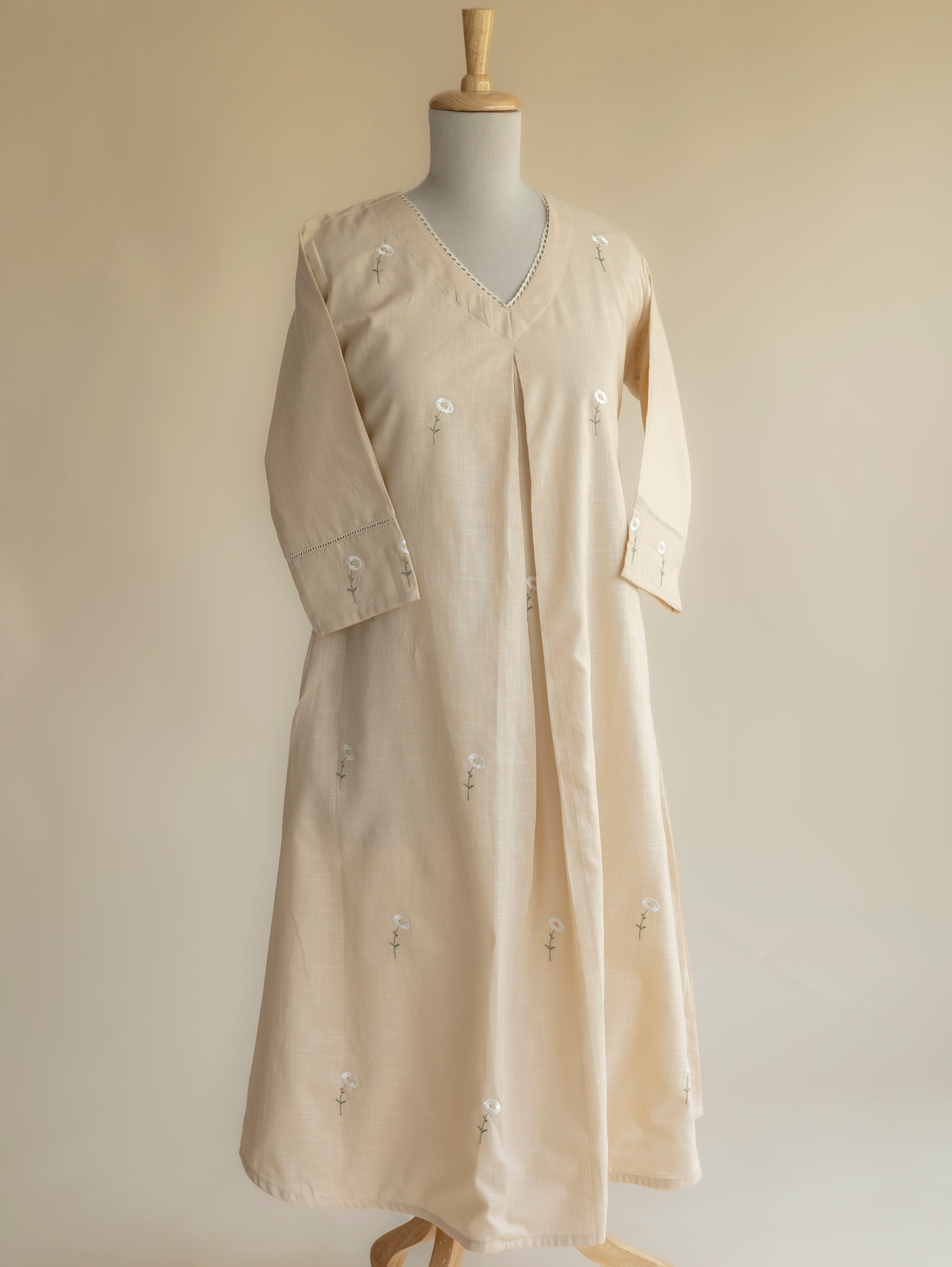 Saliena Cotton Embroidered A-Line Kurta