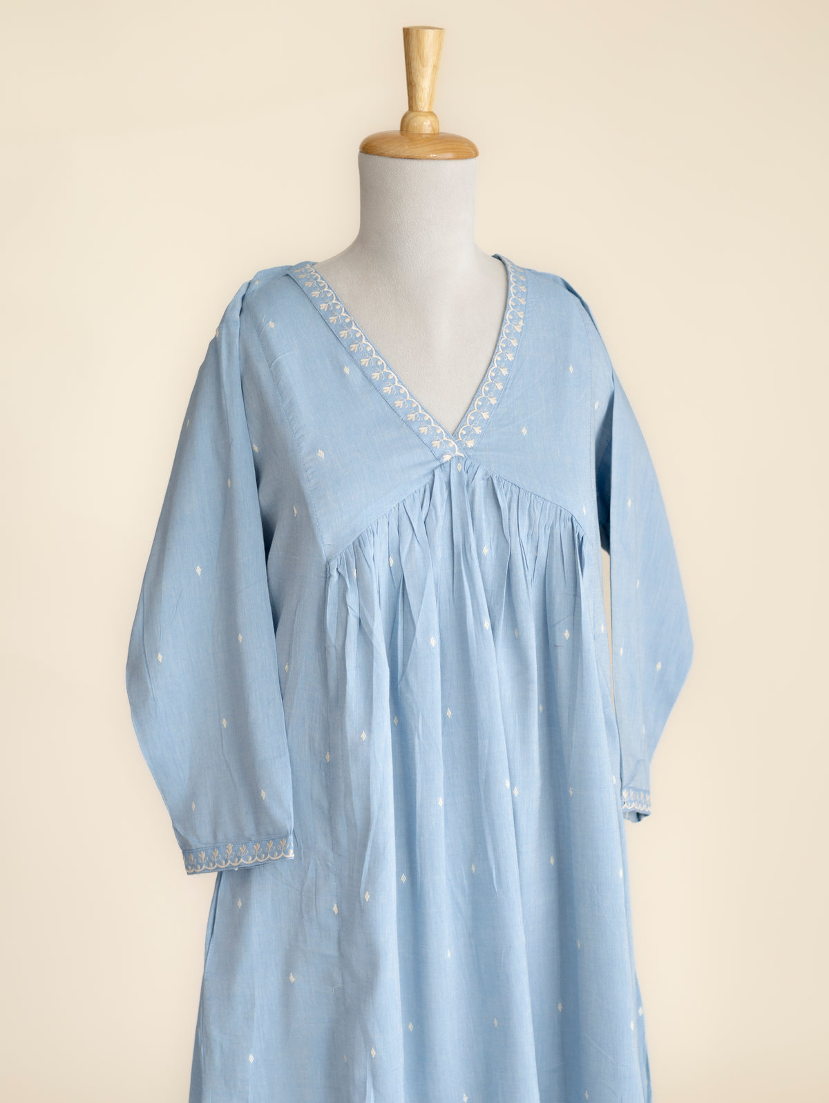 Ishmitha Cotton Handloom Embroidered A-Line Kurta