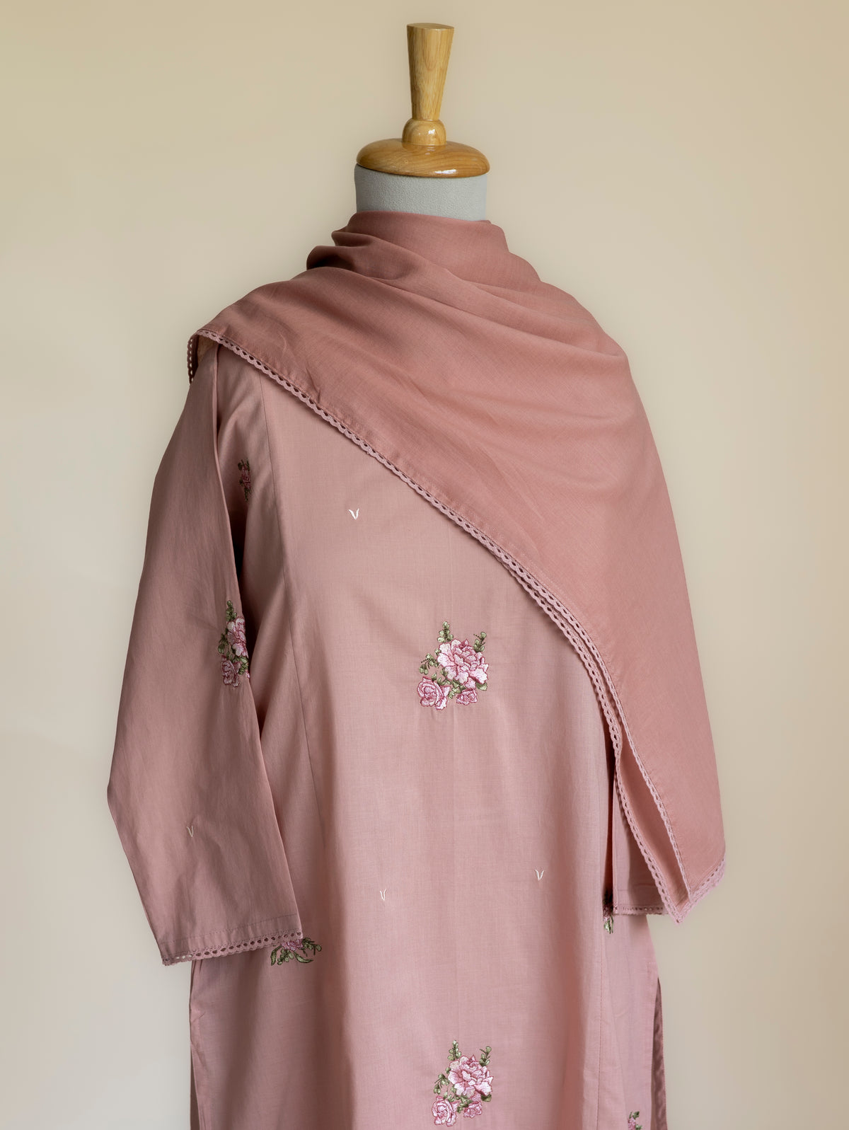 Aima Cotton Embroidered Straight Suit Set