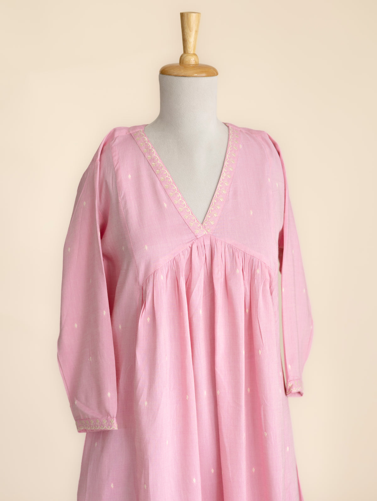 Yuvani Cotton Handloom Embroidered A-Line Kurta