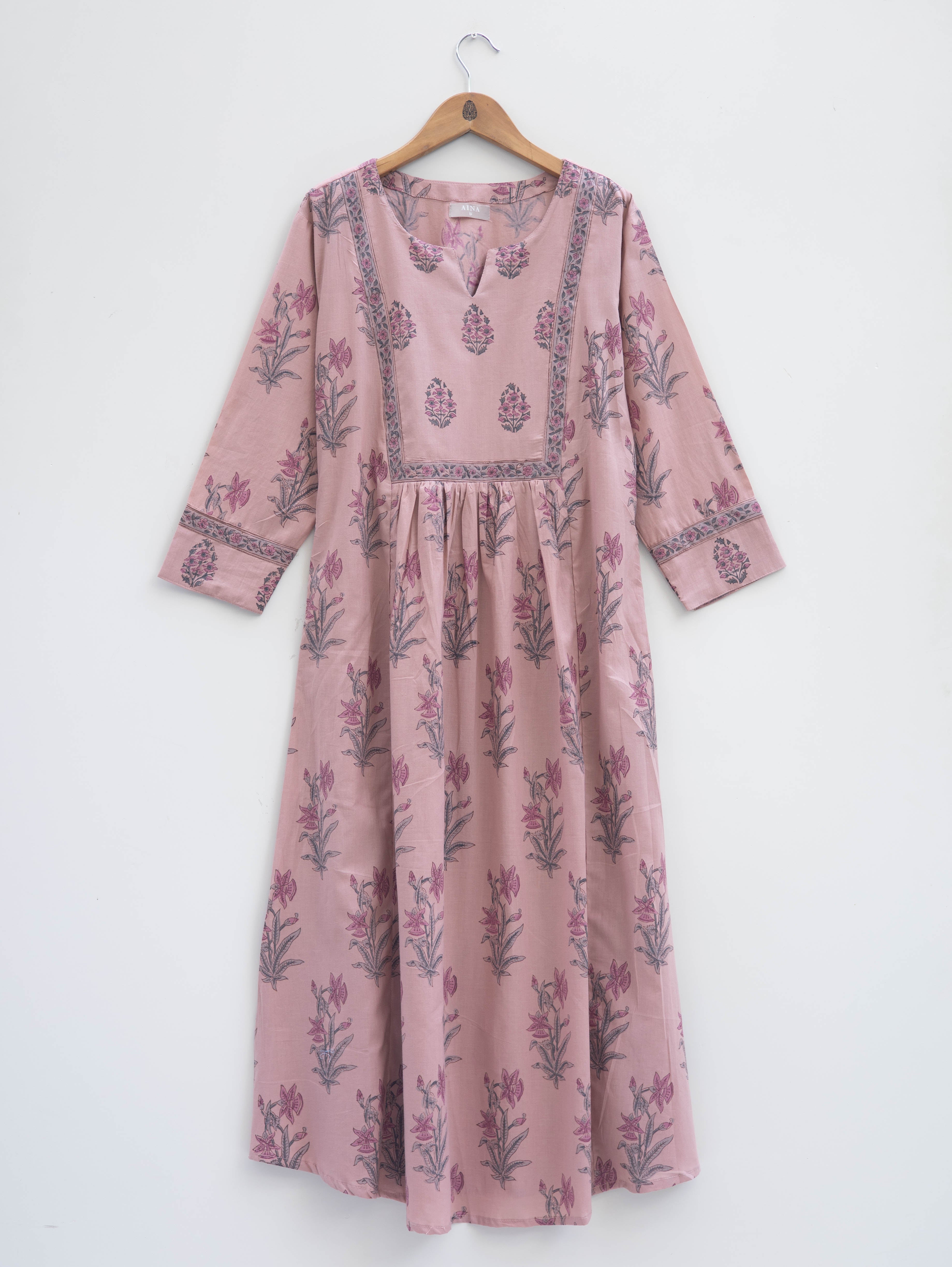 Cotton Block Printed A Line Kurta