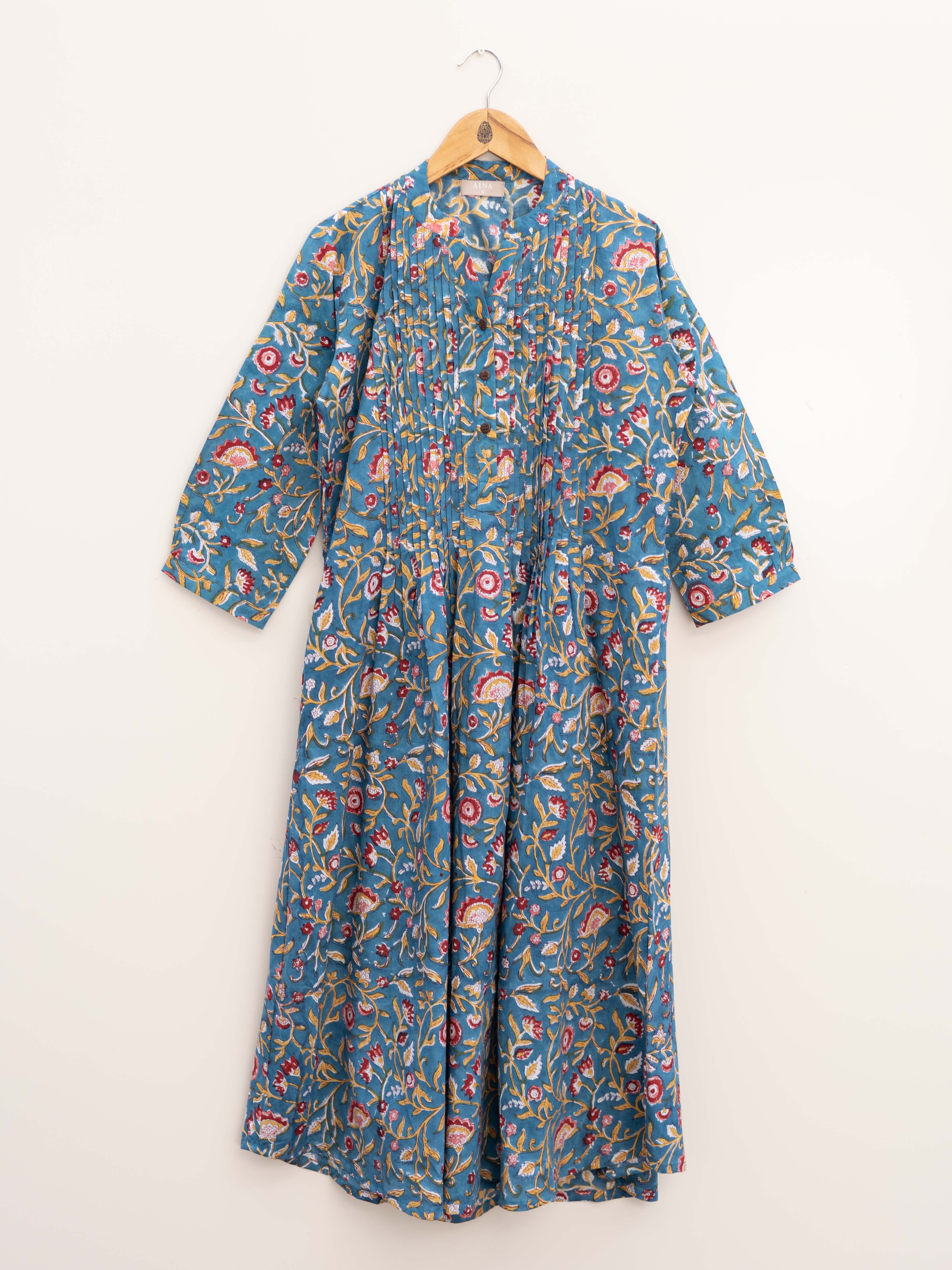 Cotton Block Printed A Line Kurta