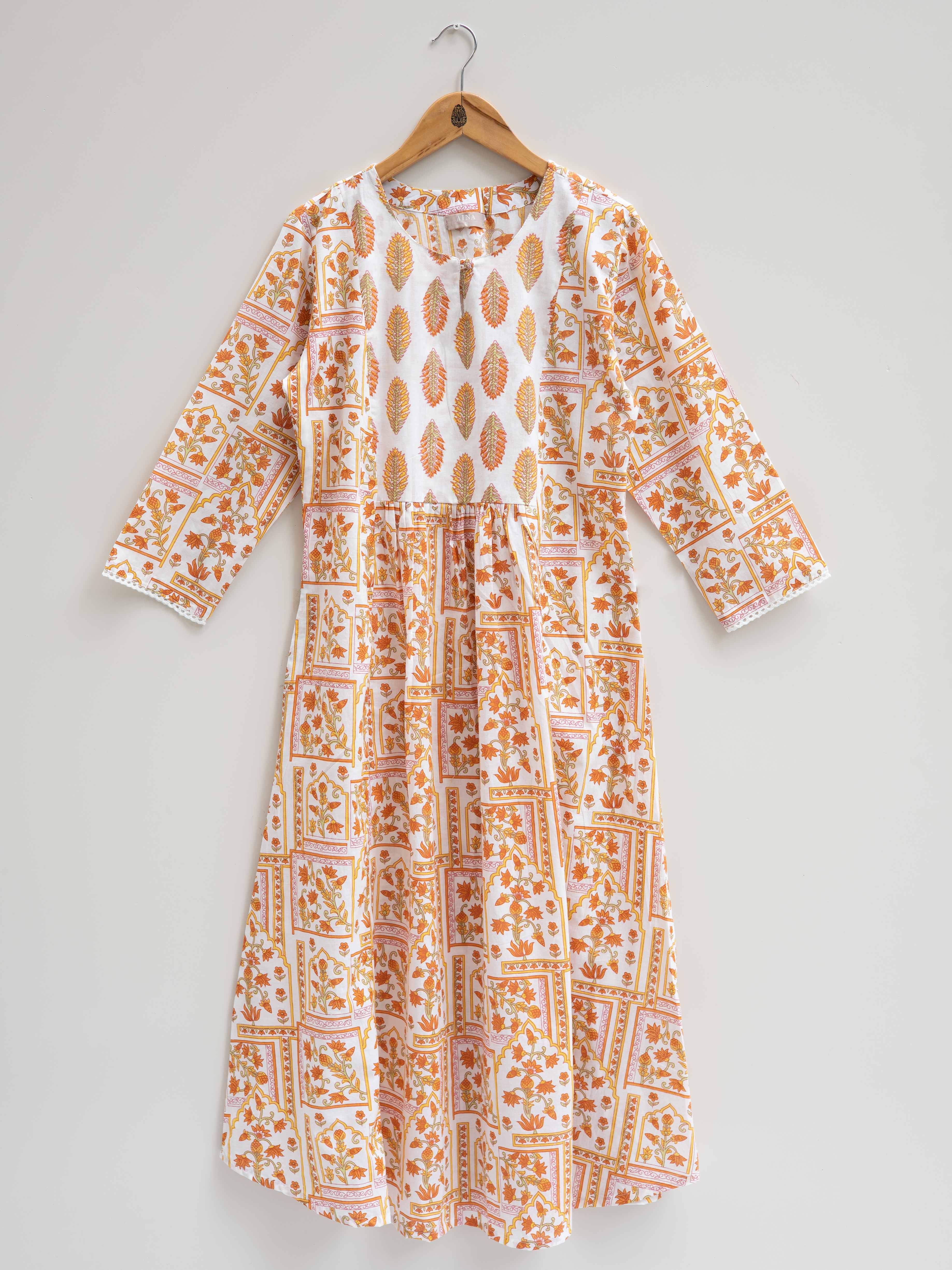 Cotton Printed A-Line Kurta