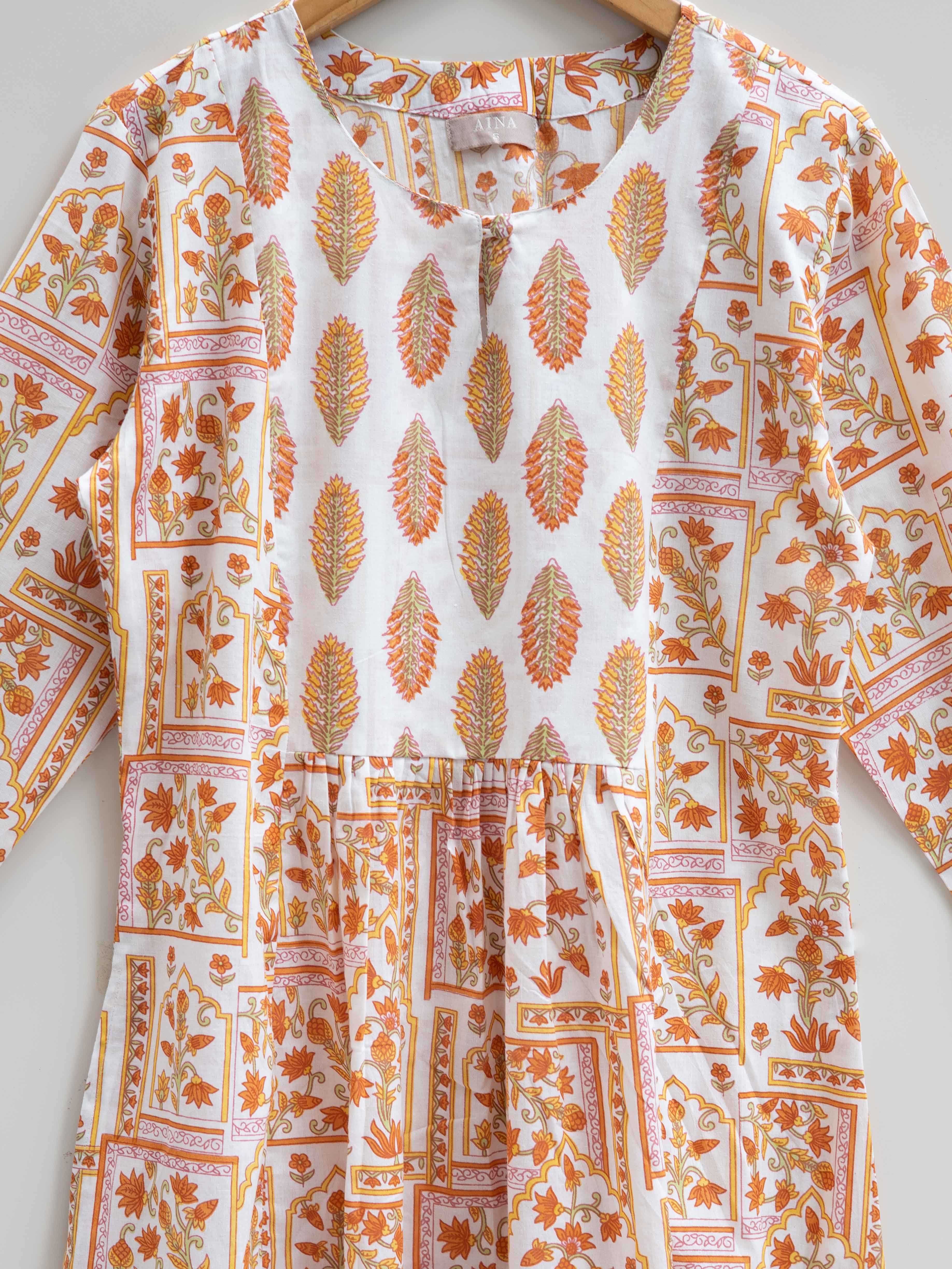 Cotton Printed A-Line Kurta