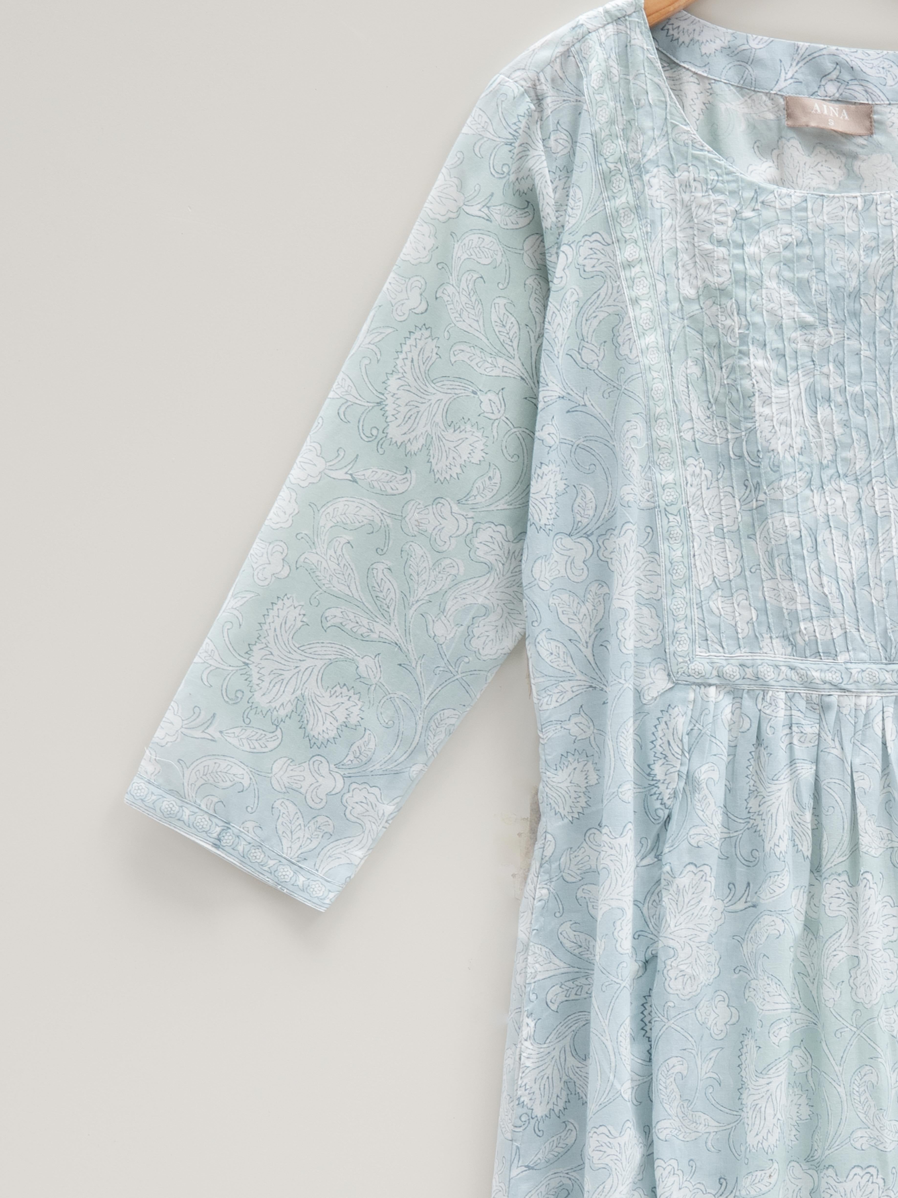 Cotton Block Printed A Line Kurta