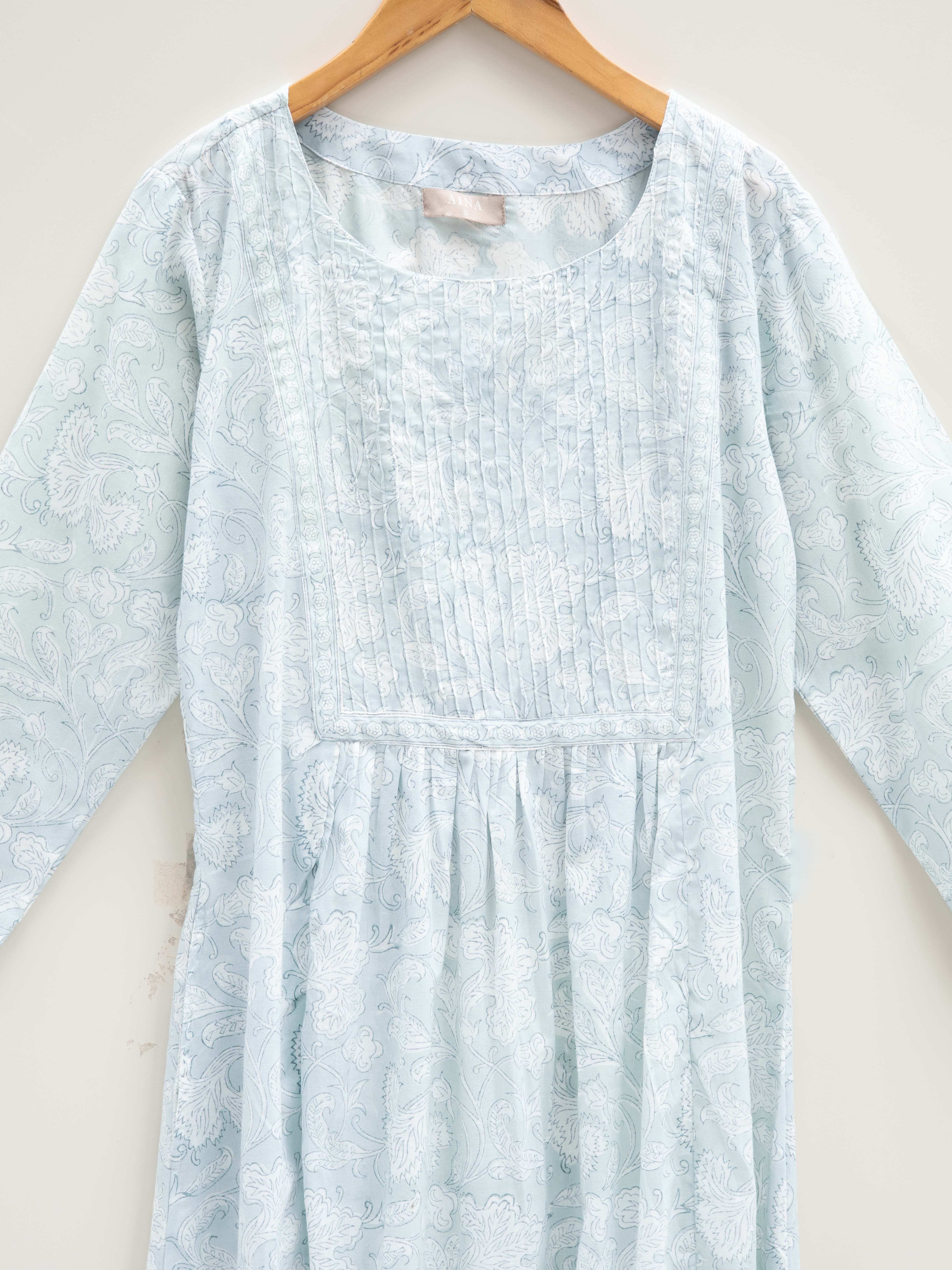 Cotton Block Printed A Line Kurta