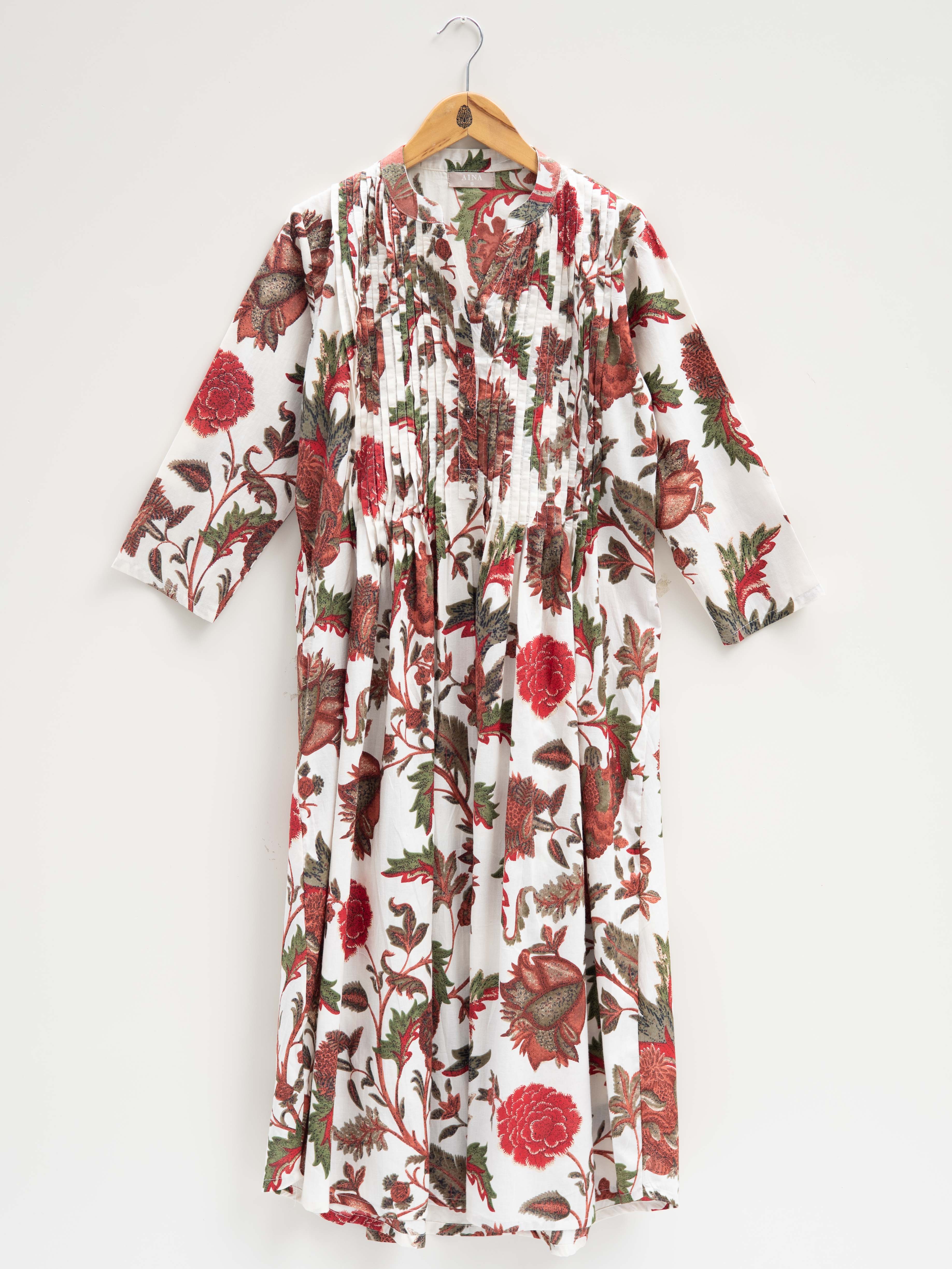 Cotton Block Printed A Line Kurta