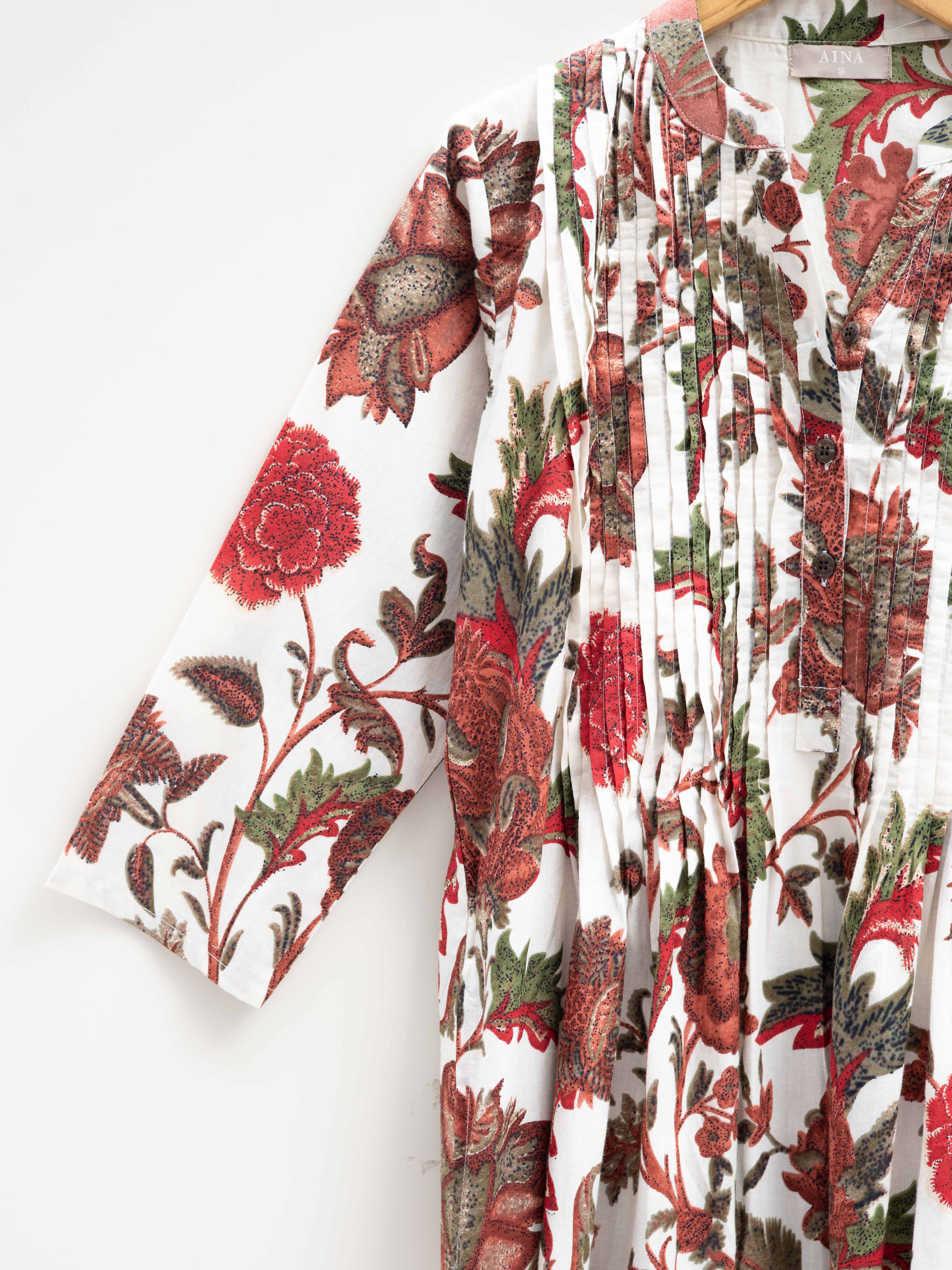 Cotton Block Printed A Line Kurta
