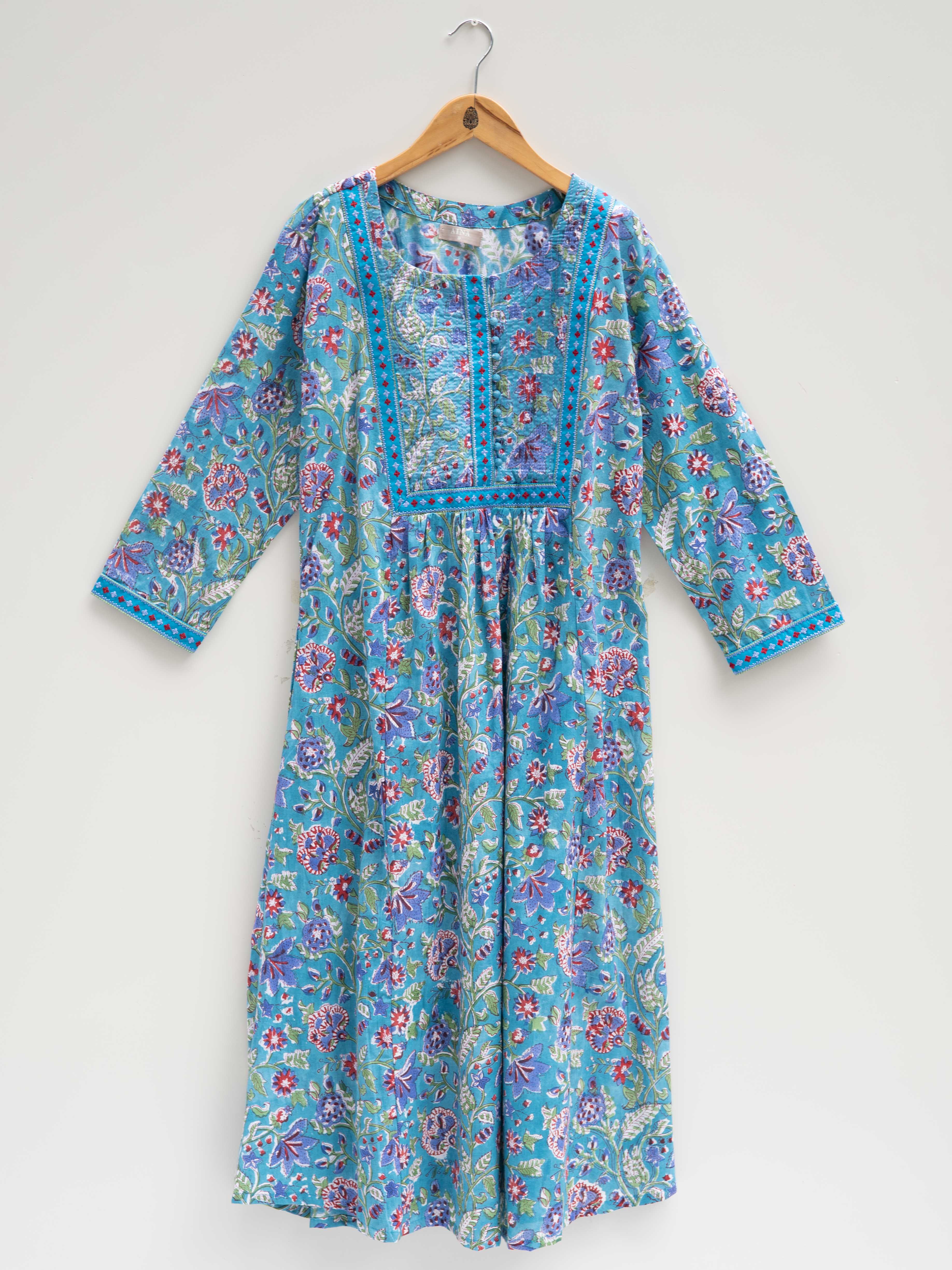 Cotton Block Printed A Line Kurta