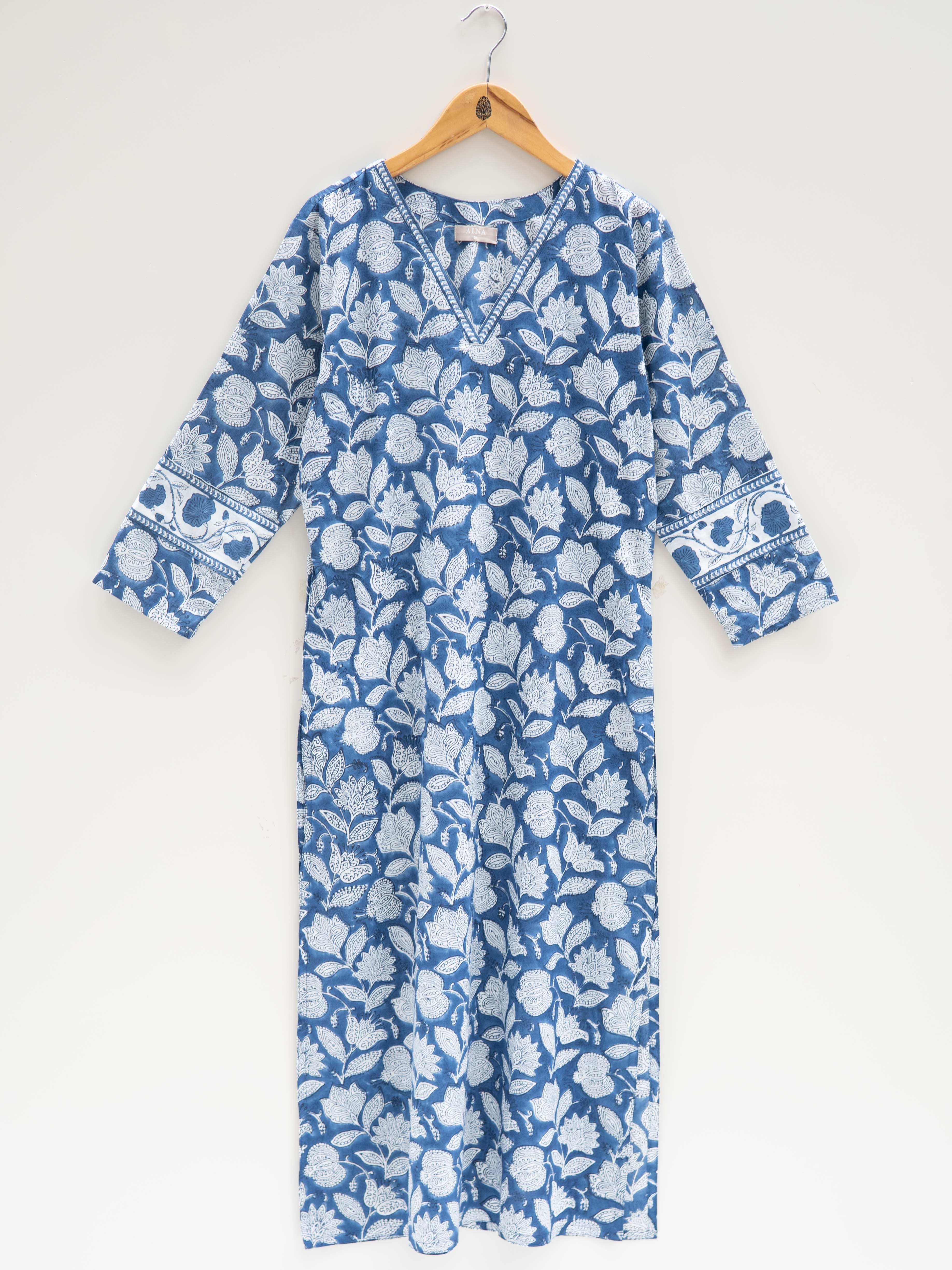 Cotton Block Printed Straight Kurta