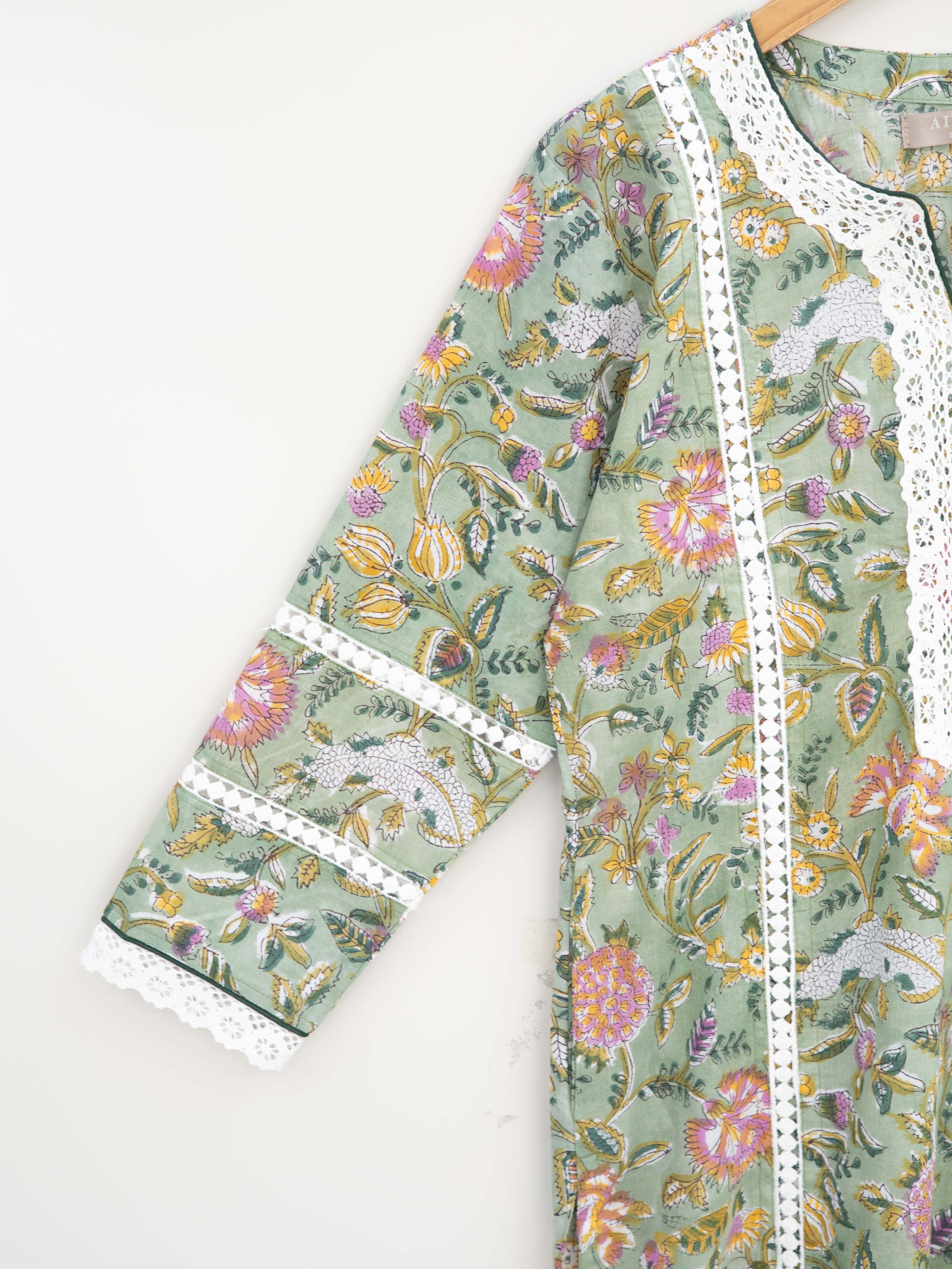 Cotton Block Printed Straight Kurta