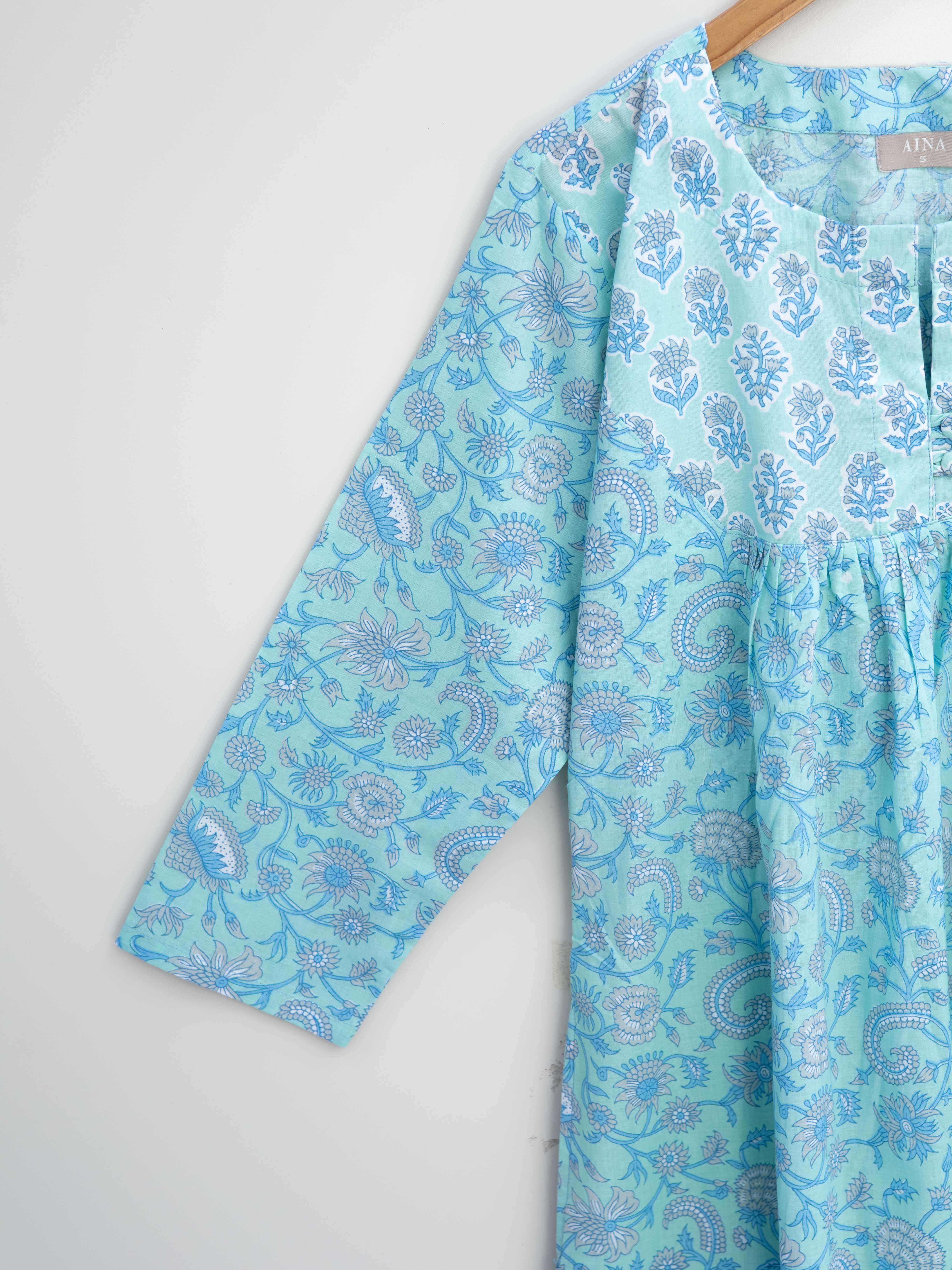 Cotton Block Printed A-Line Kurta