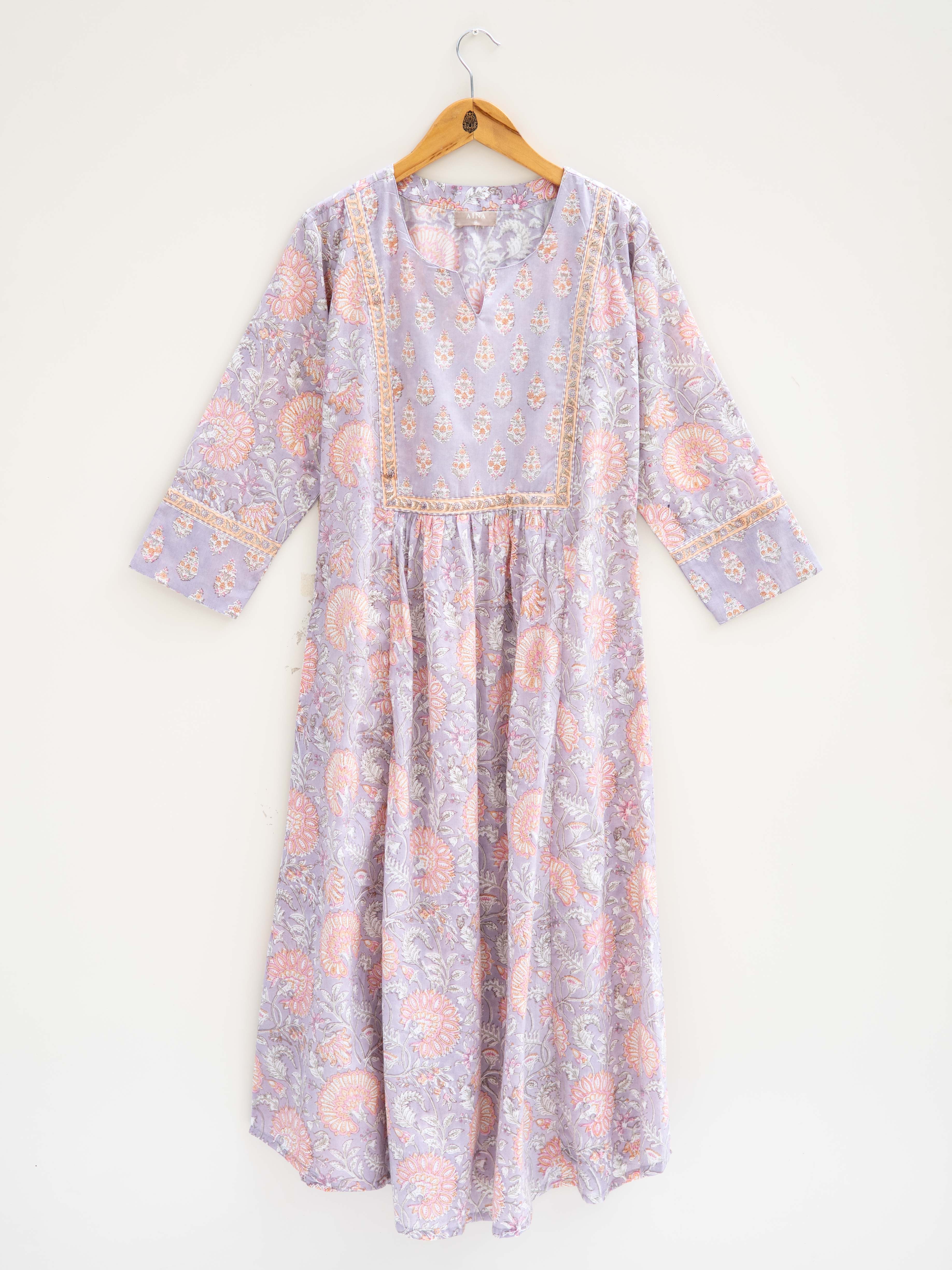 Cotton Block Printed A-Line Kurta