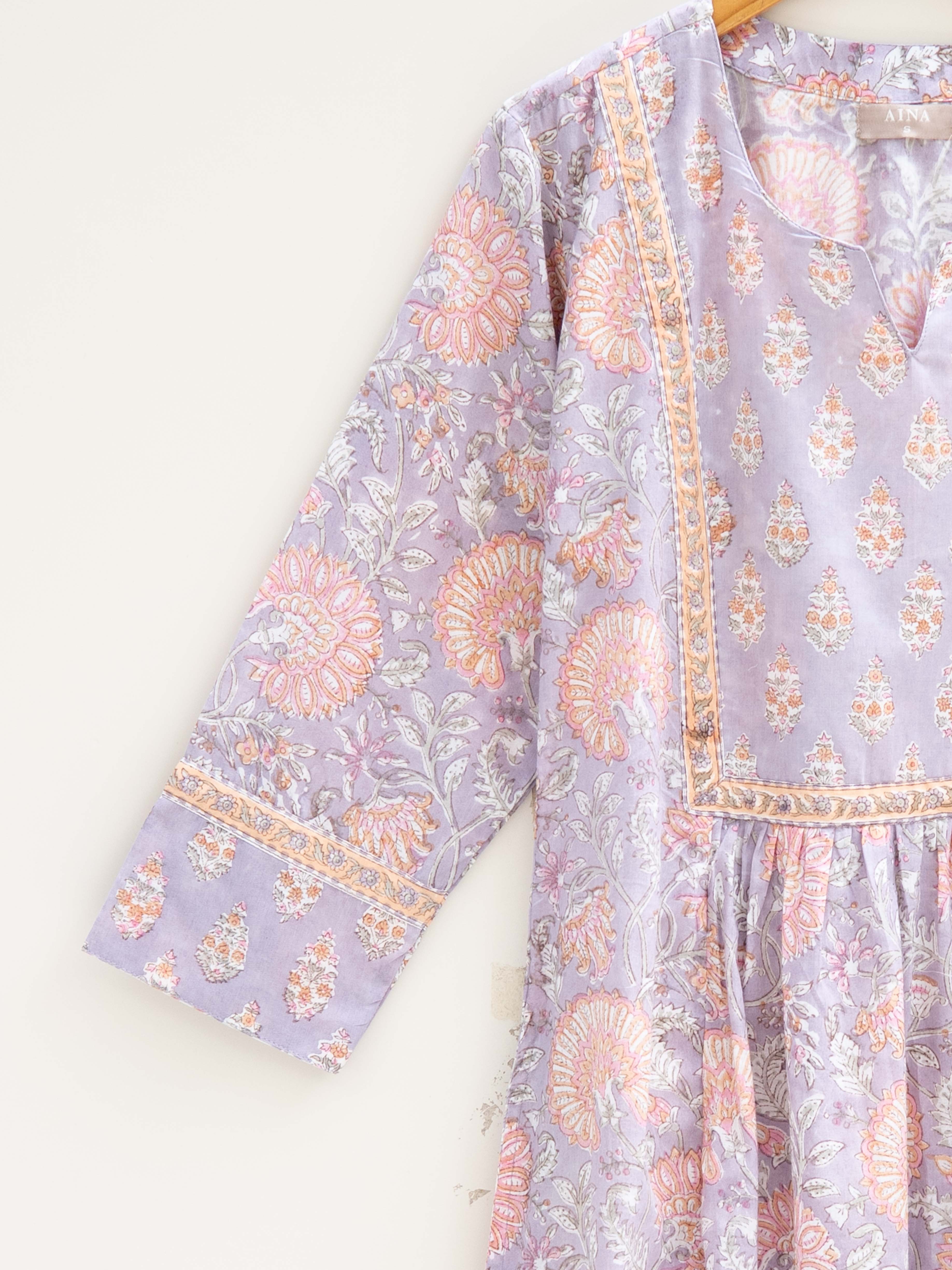 Cotton Block Printed A-Line Kurta