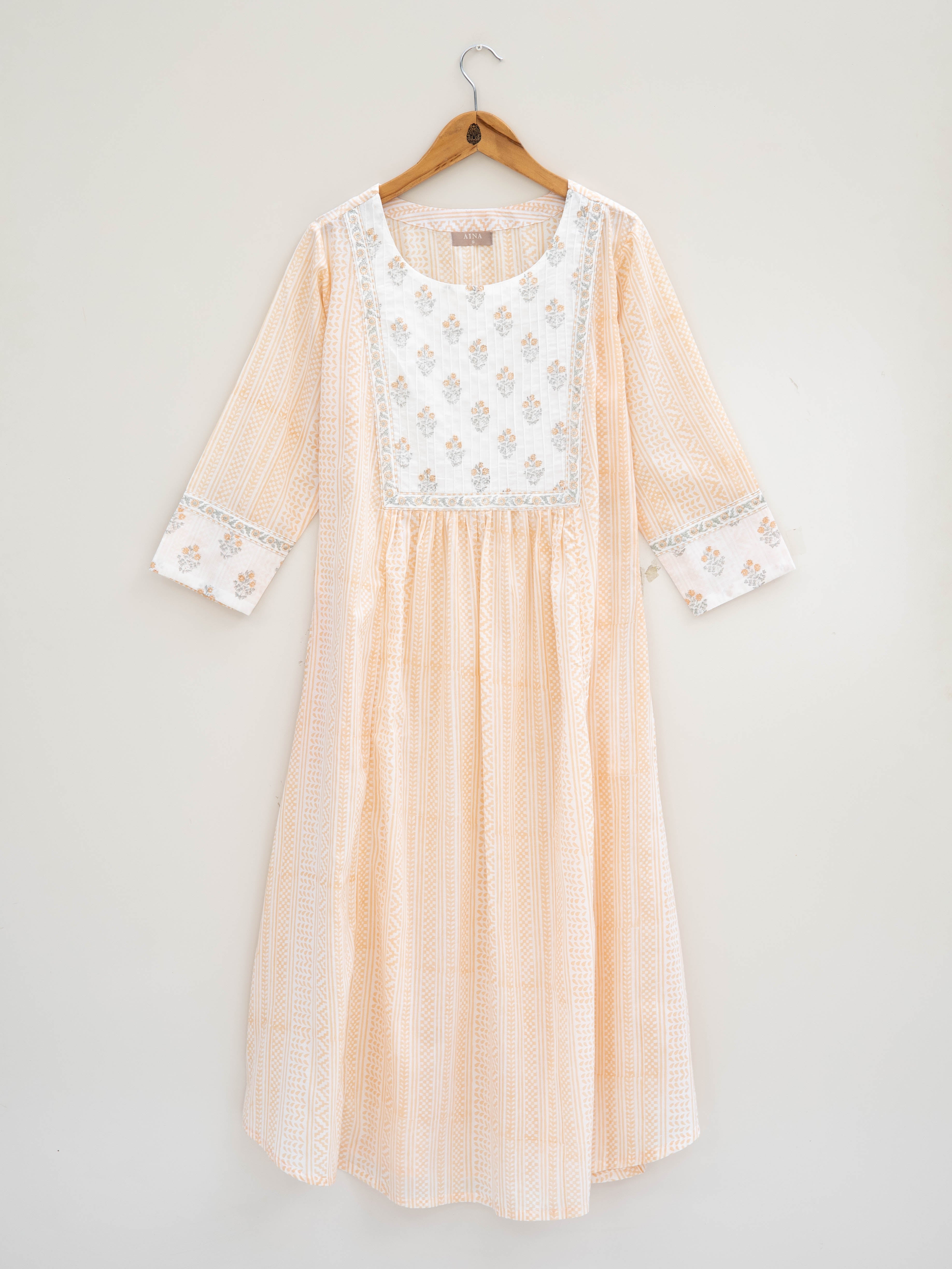 Cotton Block Printed A-Line Kurta