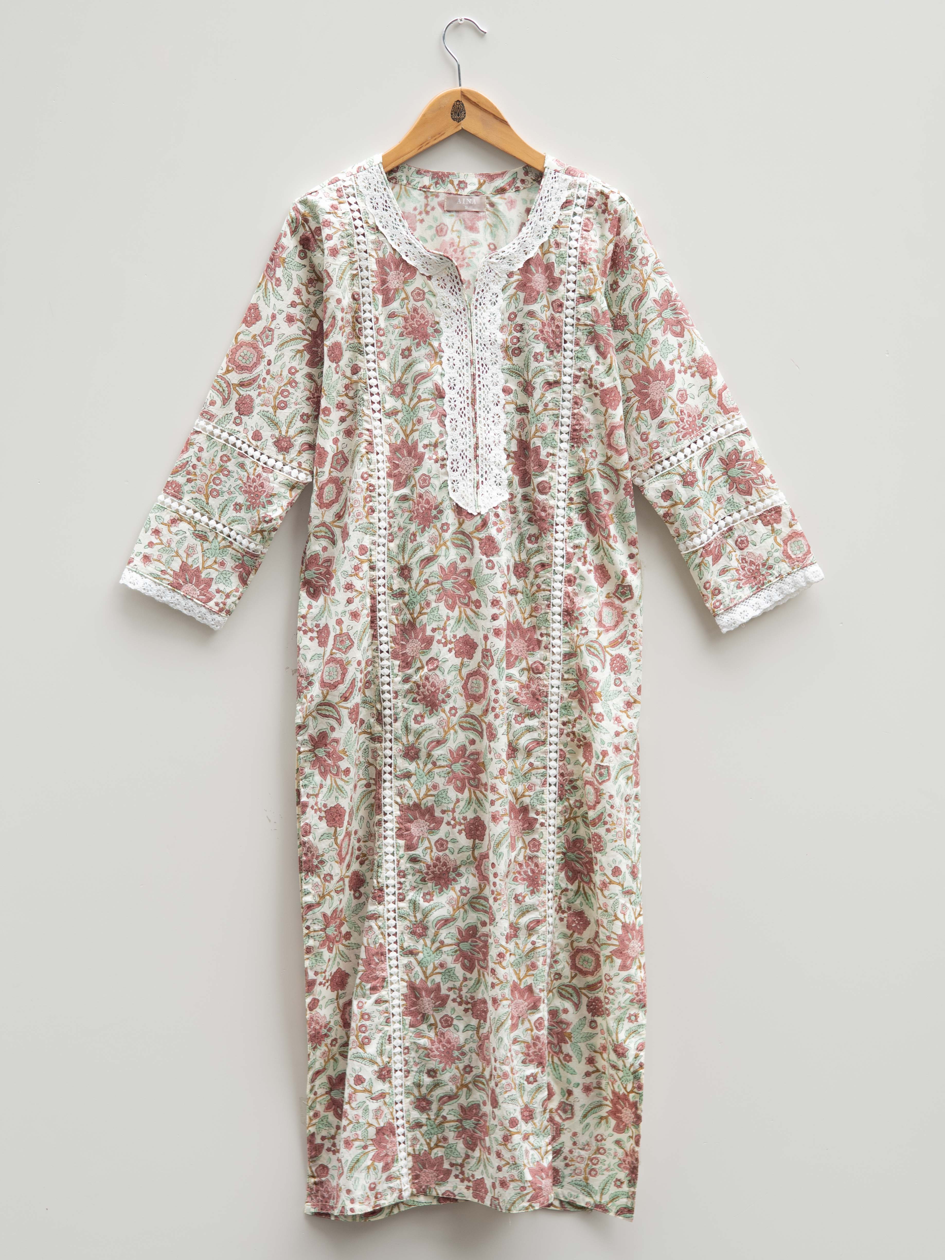 Cotton Block Printed Straight Kurta