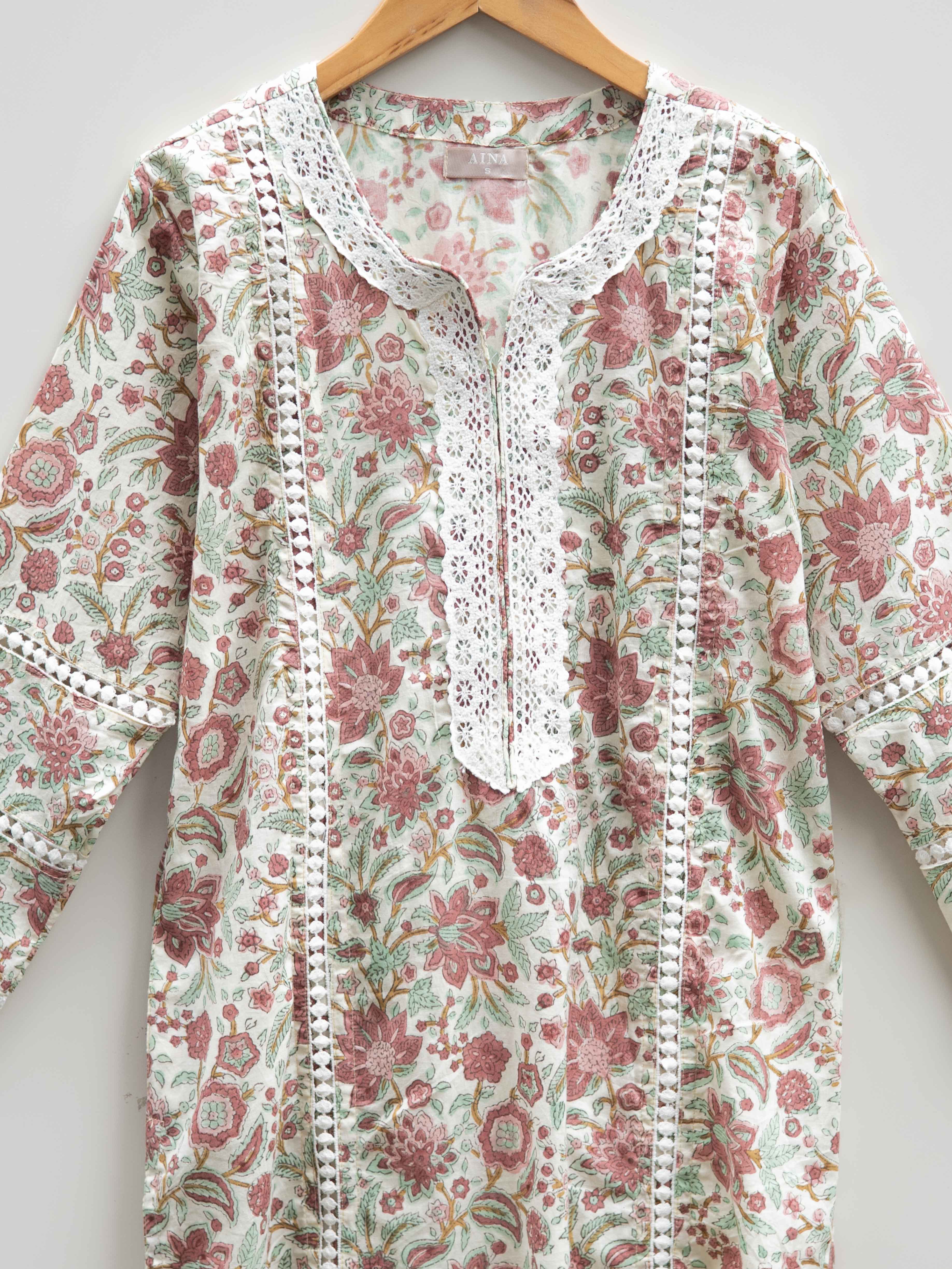 Cotton Block Printed Straight Kurta
