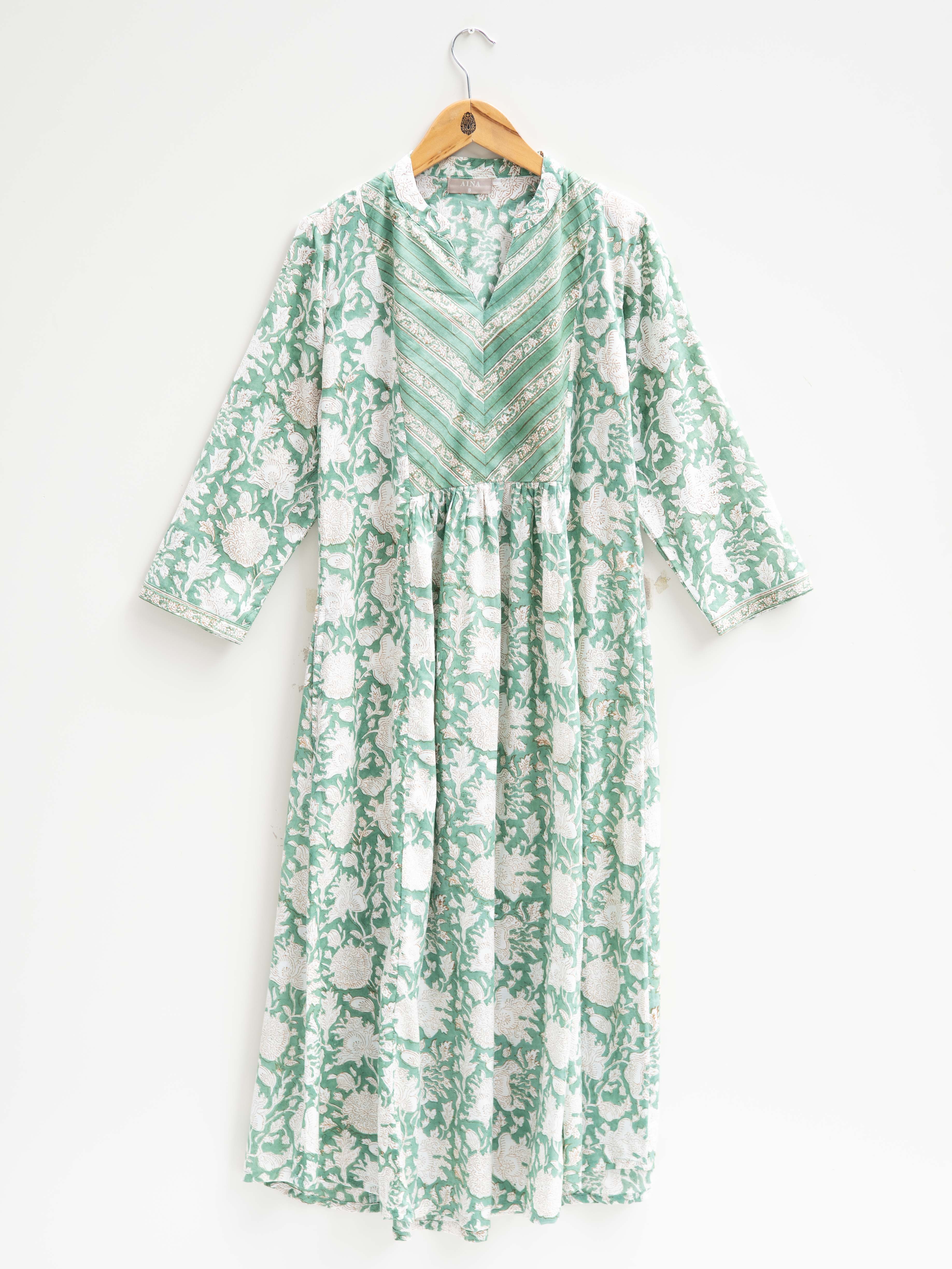 Cotton Block Printed A Line Kurta