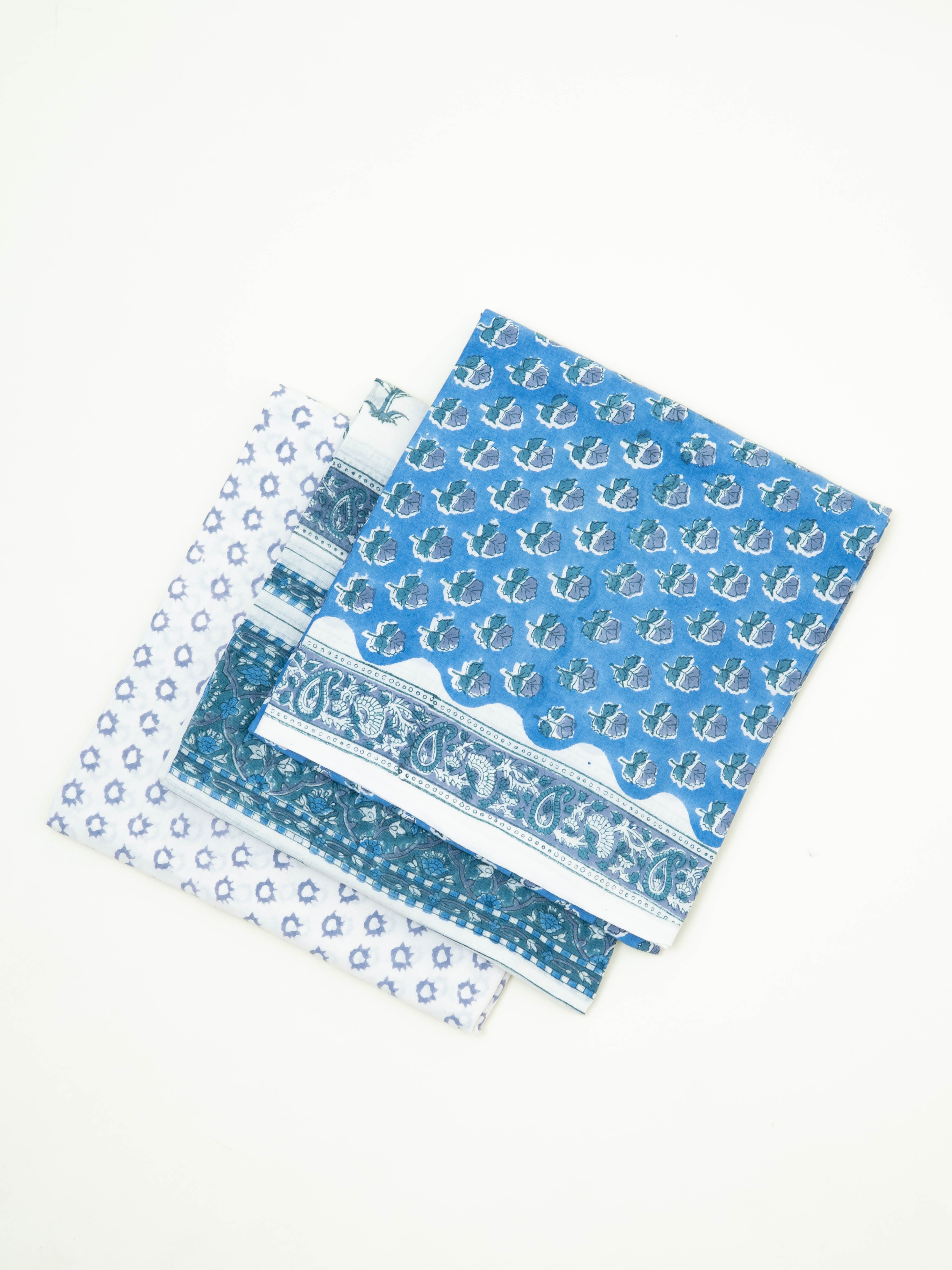 Cotton Block Printed Unstitched Suit Set - 3 Piece