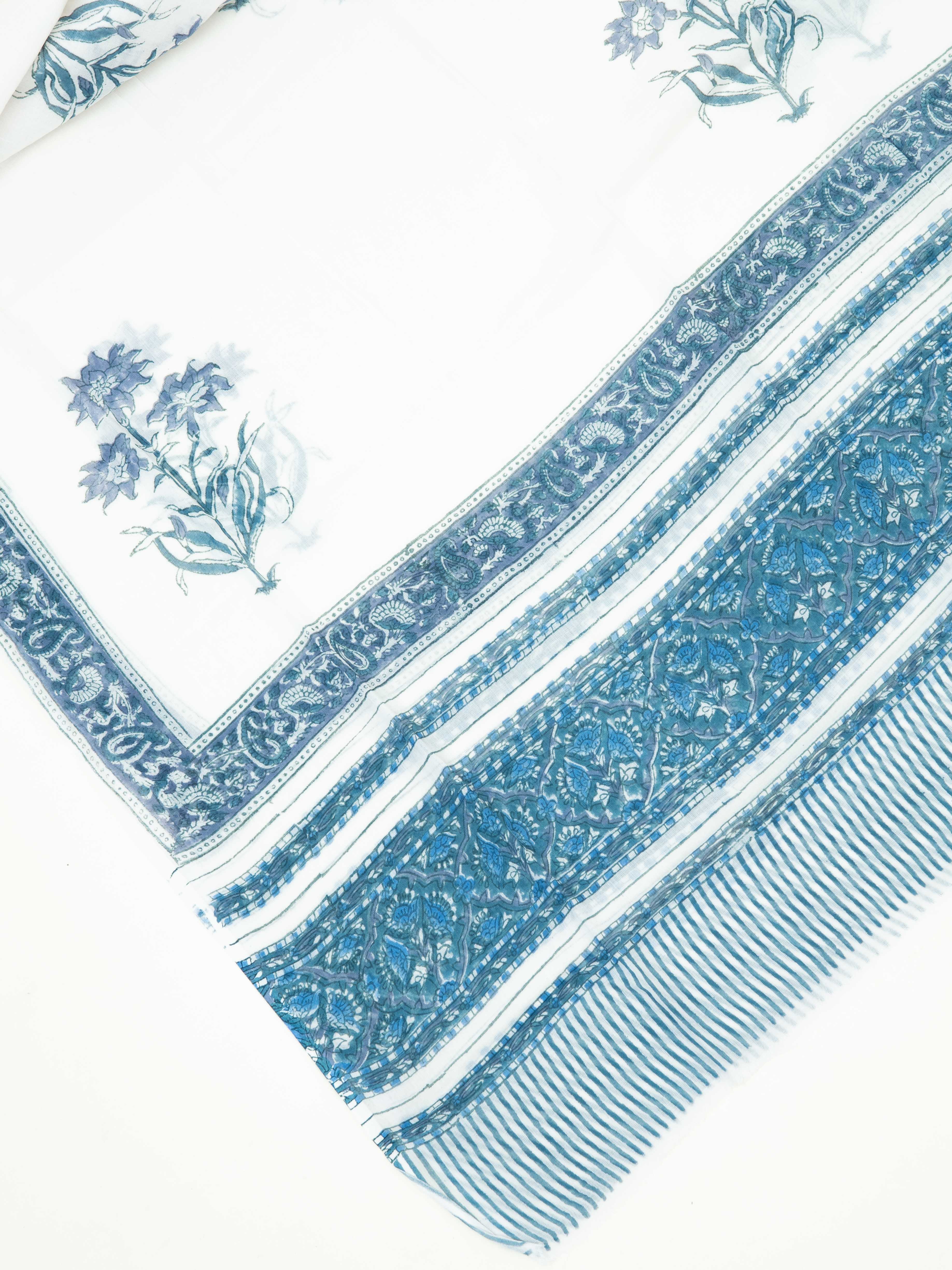 Cotton Block Printed Unstitched Suit Set - 3 Piece