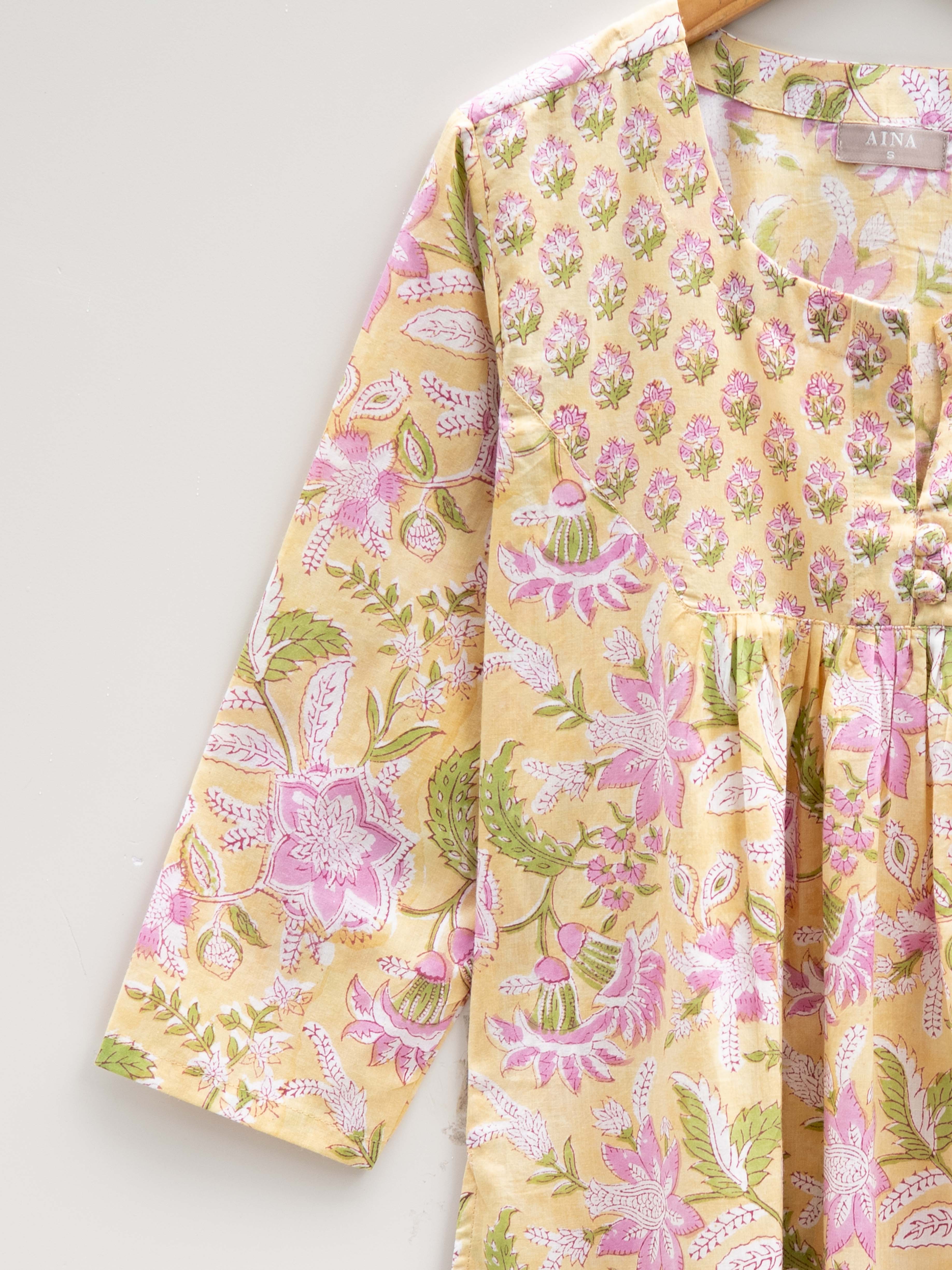 Cotton Block Printed A Line Kurta