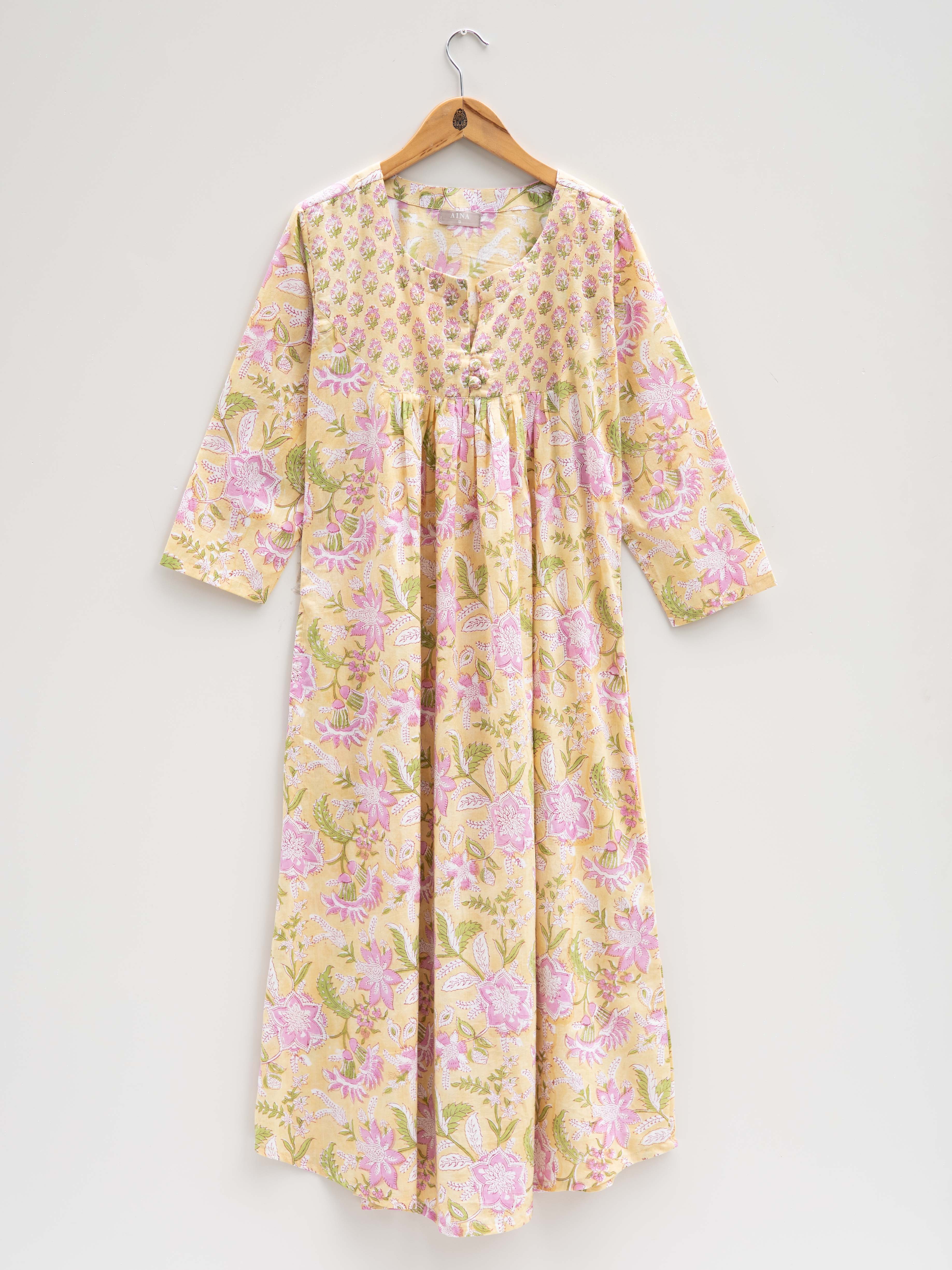 Cotton Block Printed A Line Kurta