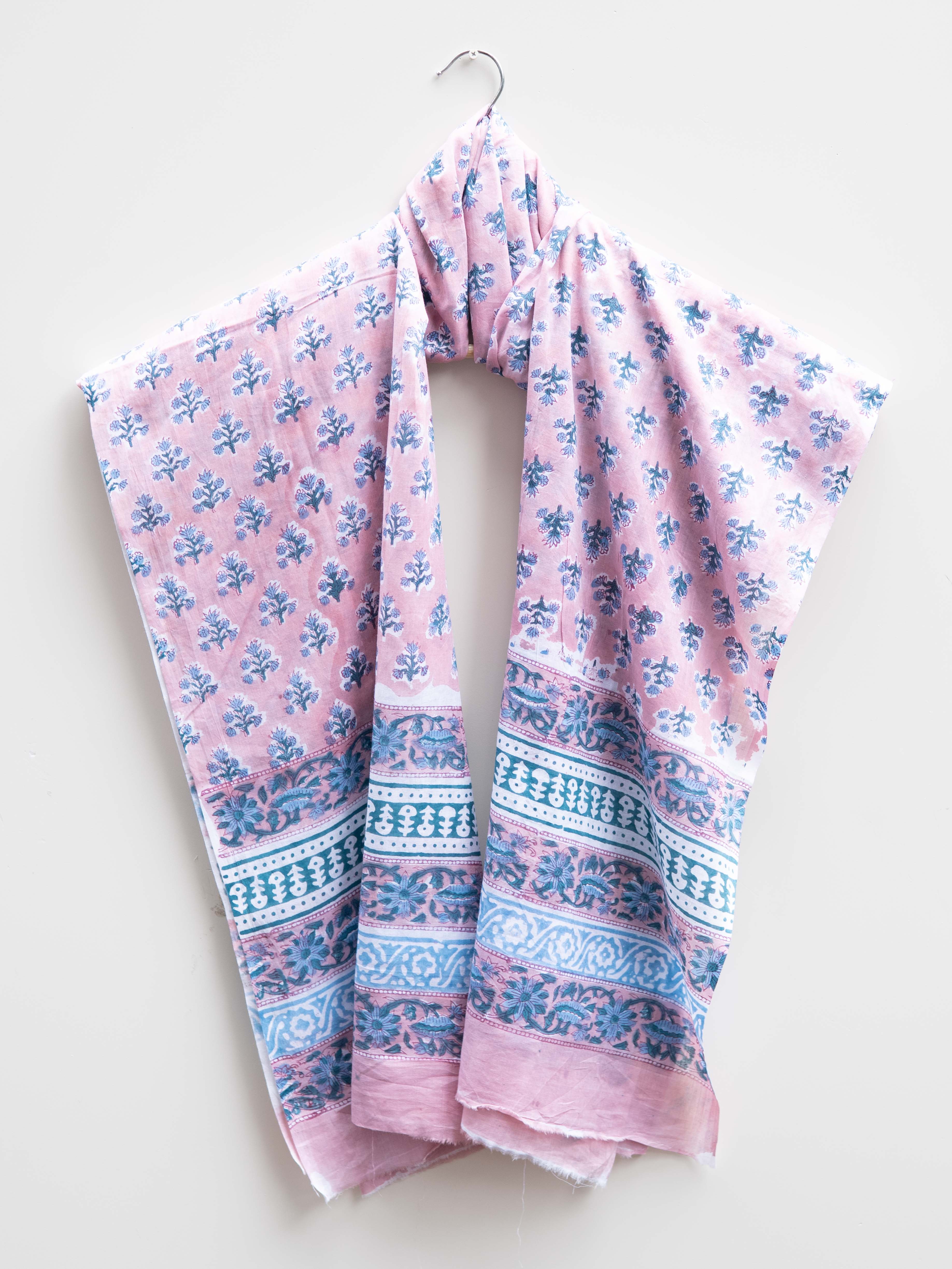 Cotton mulmul block printed dupatta