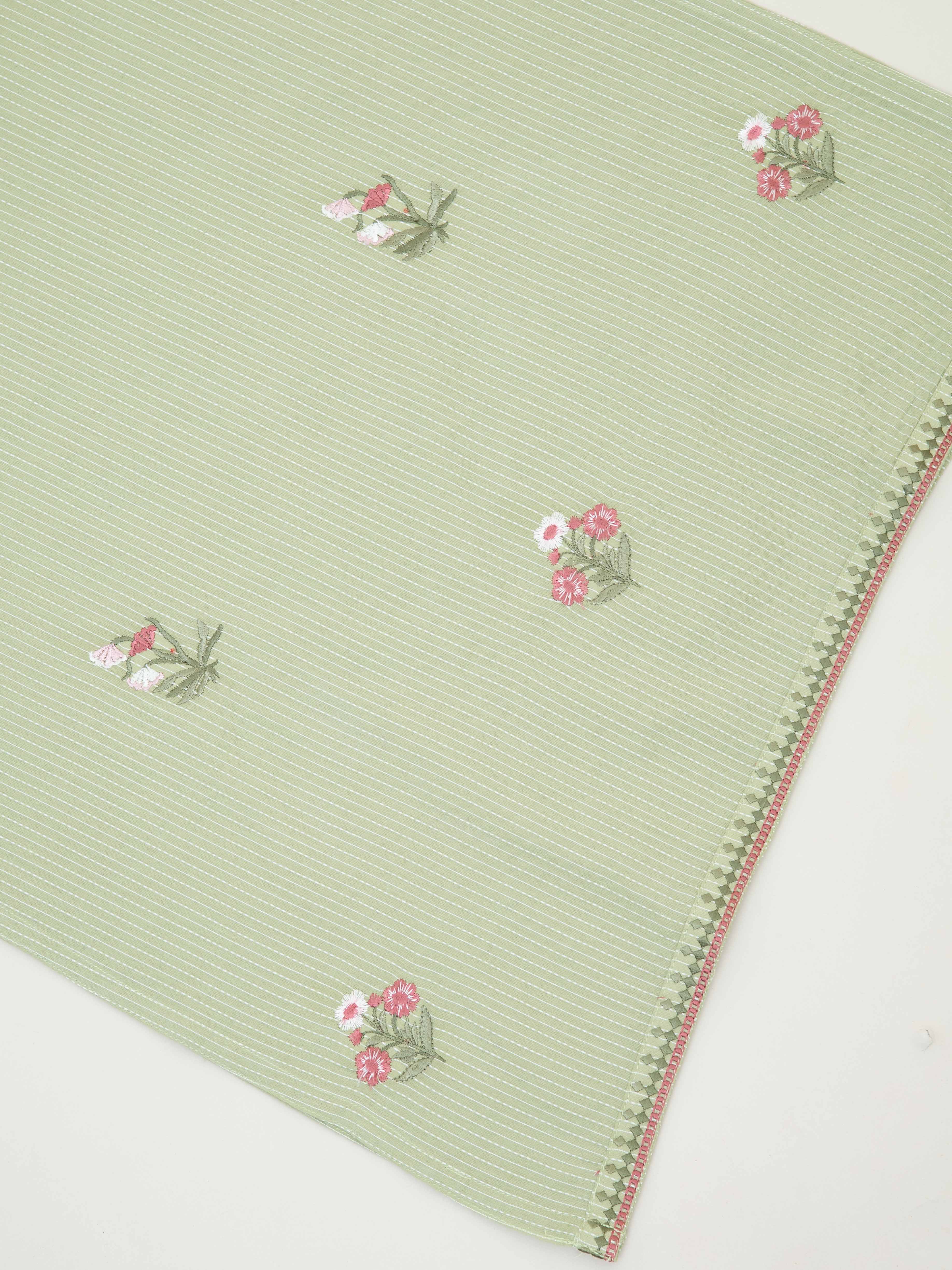 Cotton Dobby Embroidered Straight Kurta