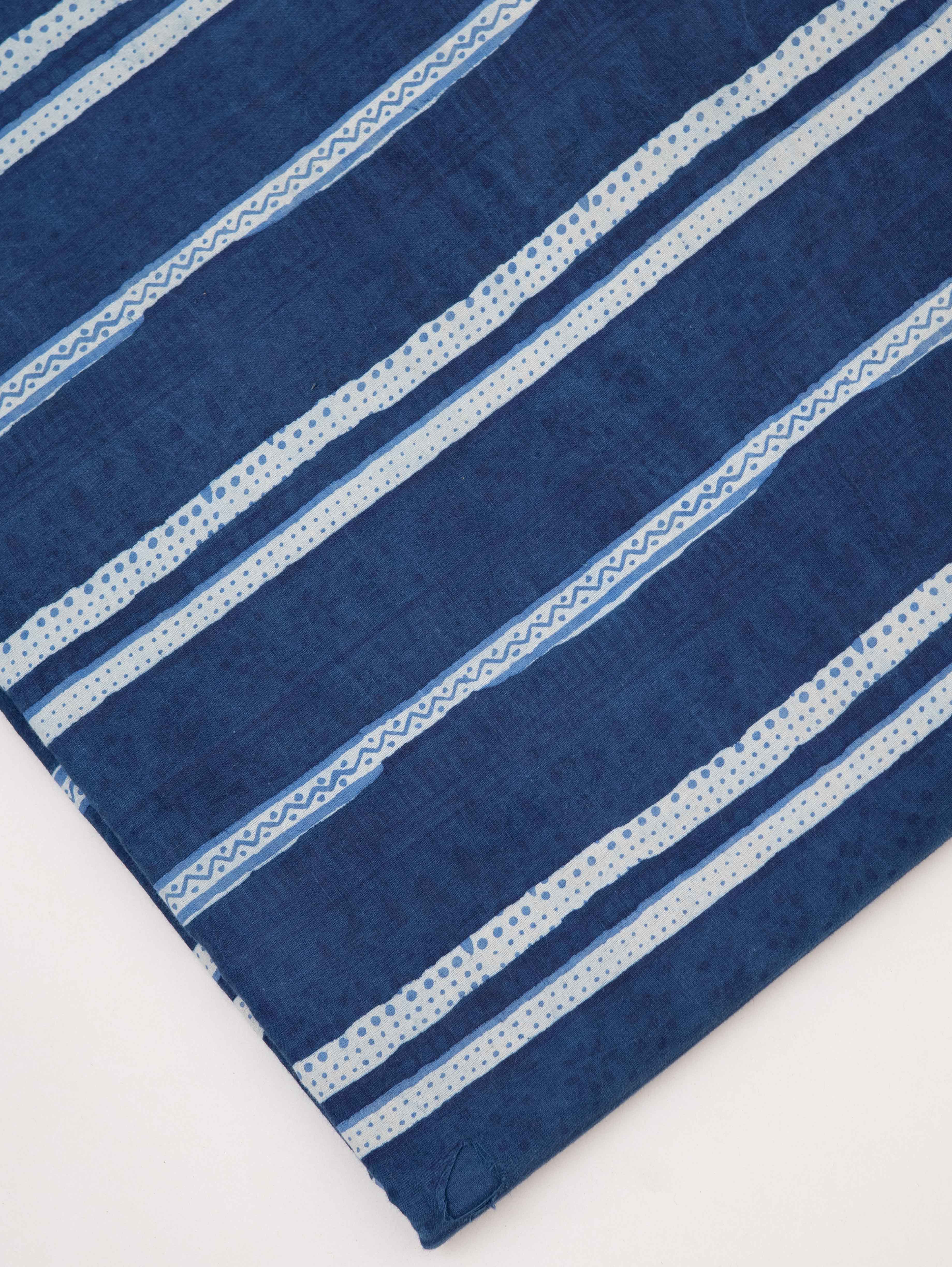 Cotton Indigo Hand Block Print Fabric