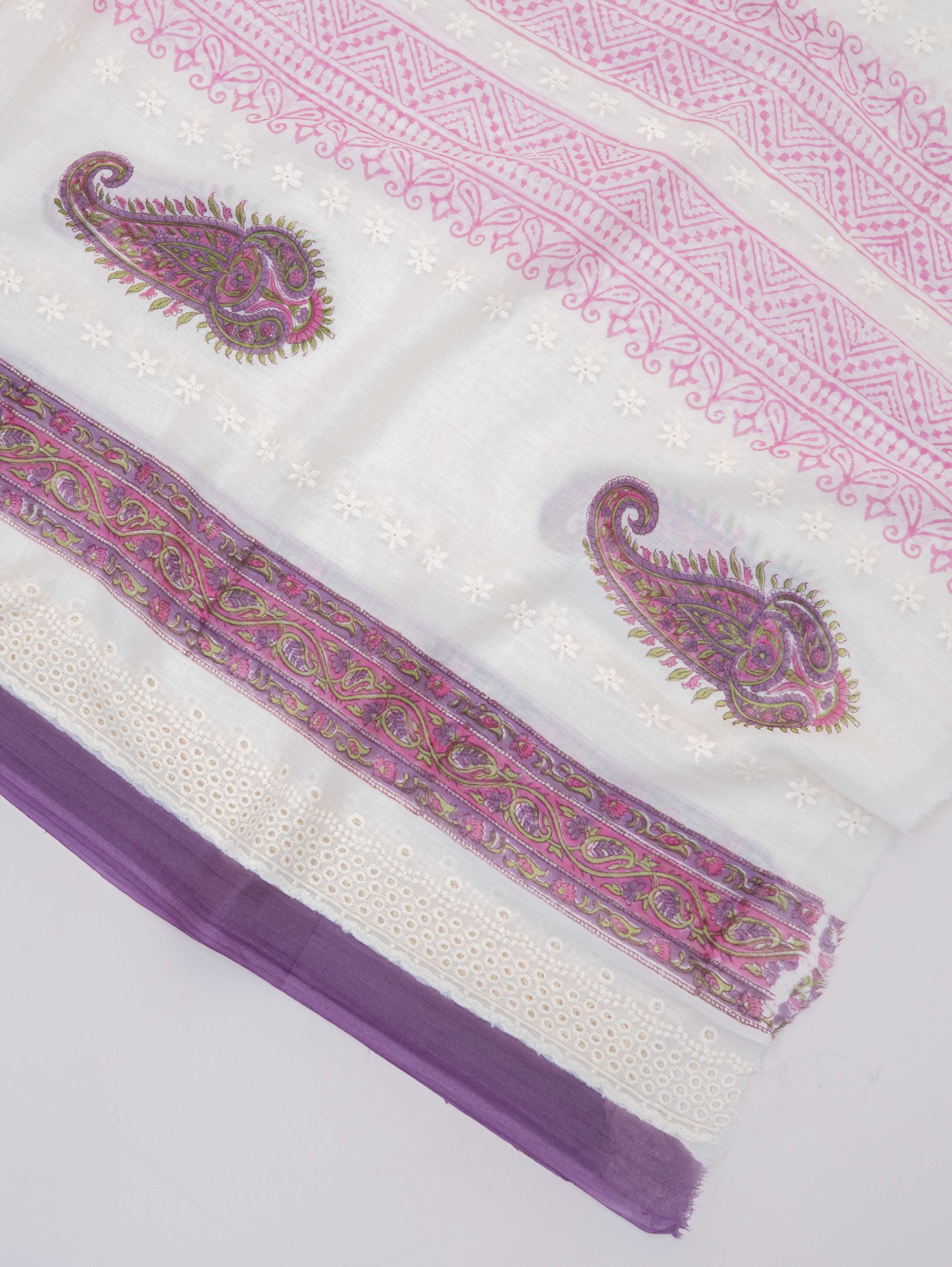 Cotton block printed dupatta