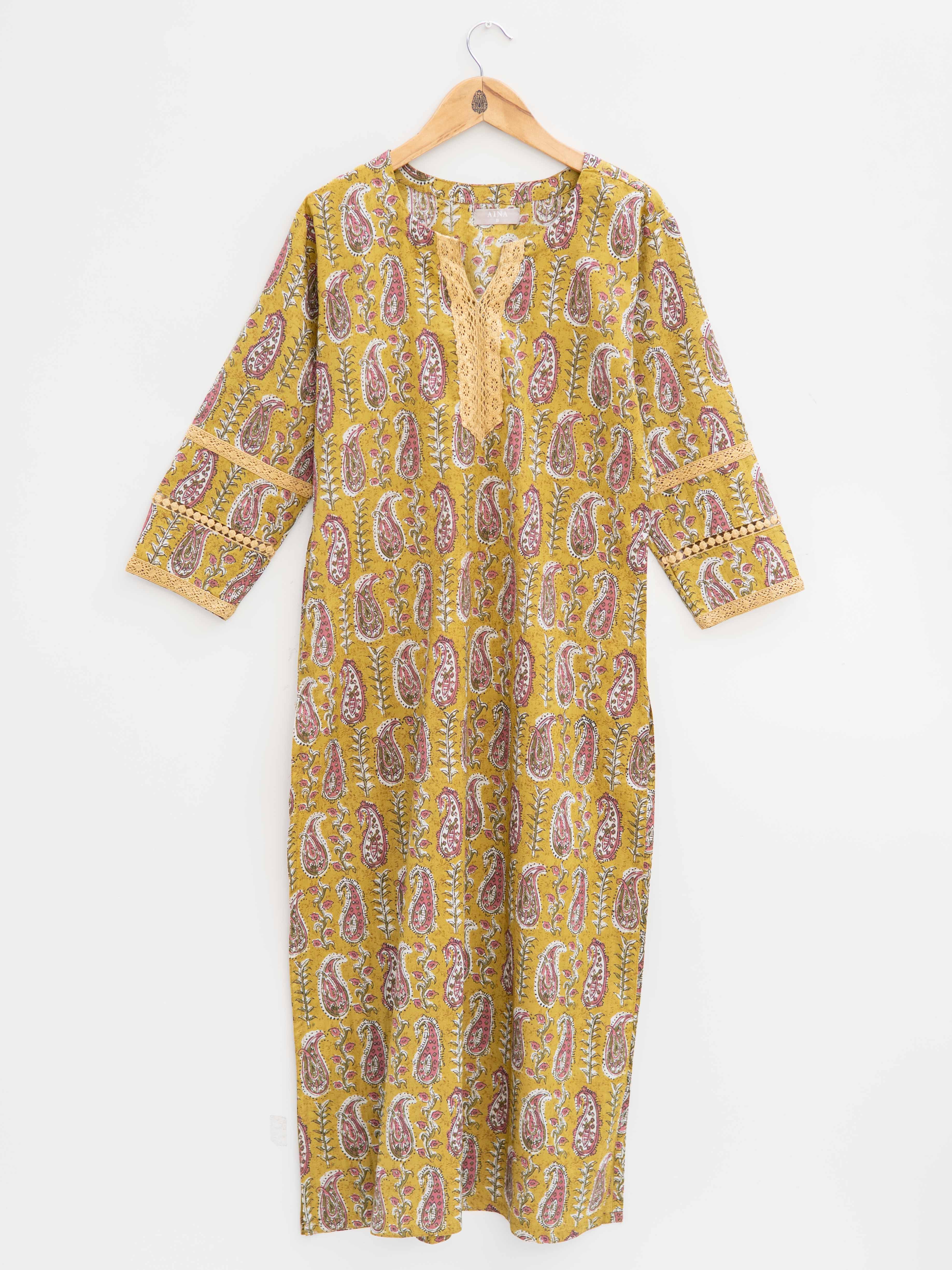 Cotton Printed Straight Kurta