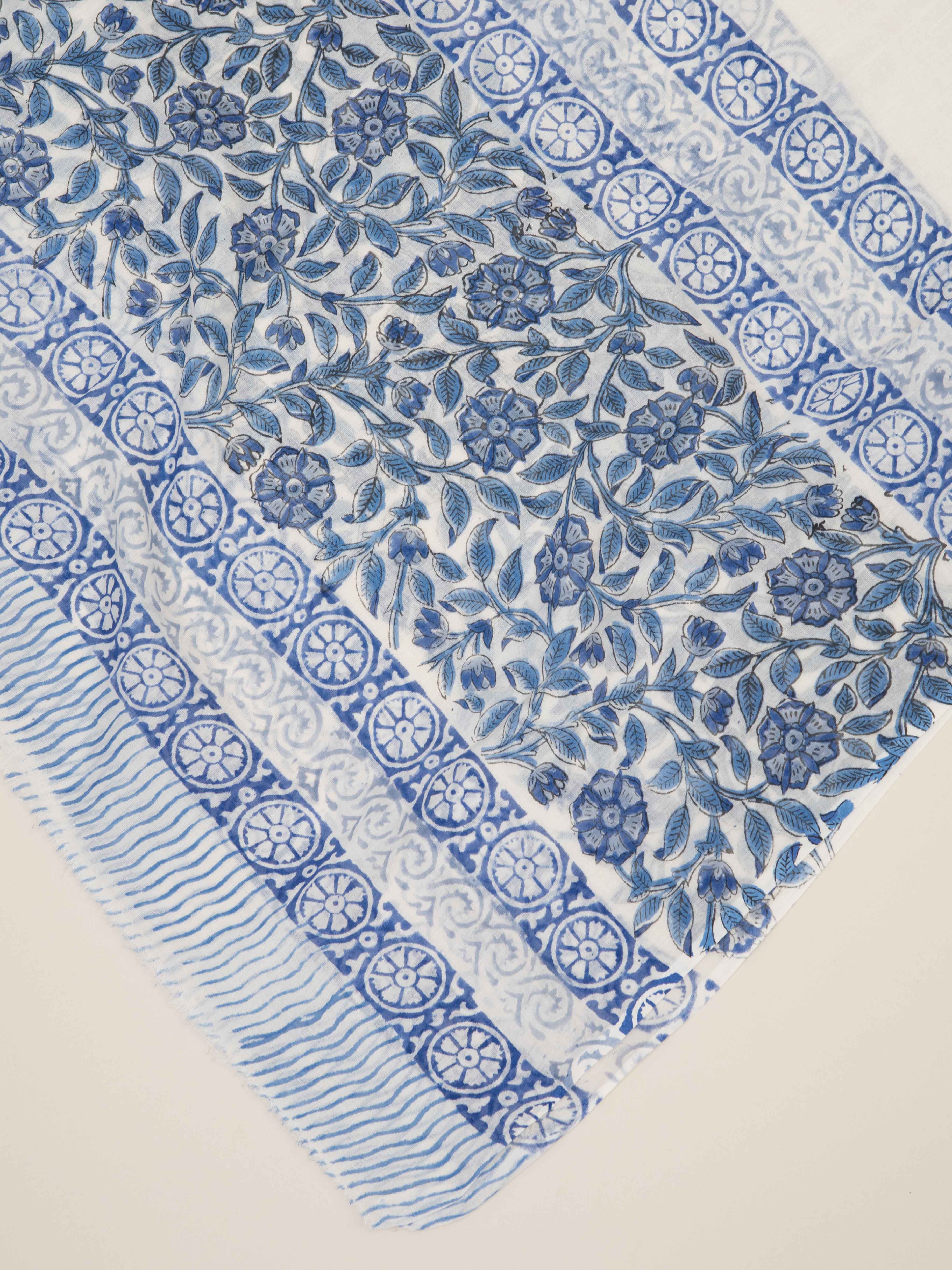 Cotton Block Printed Unstitched Suit Set - 3 Piece