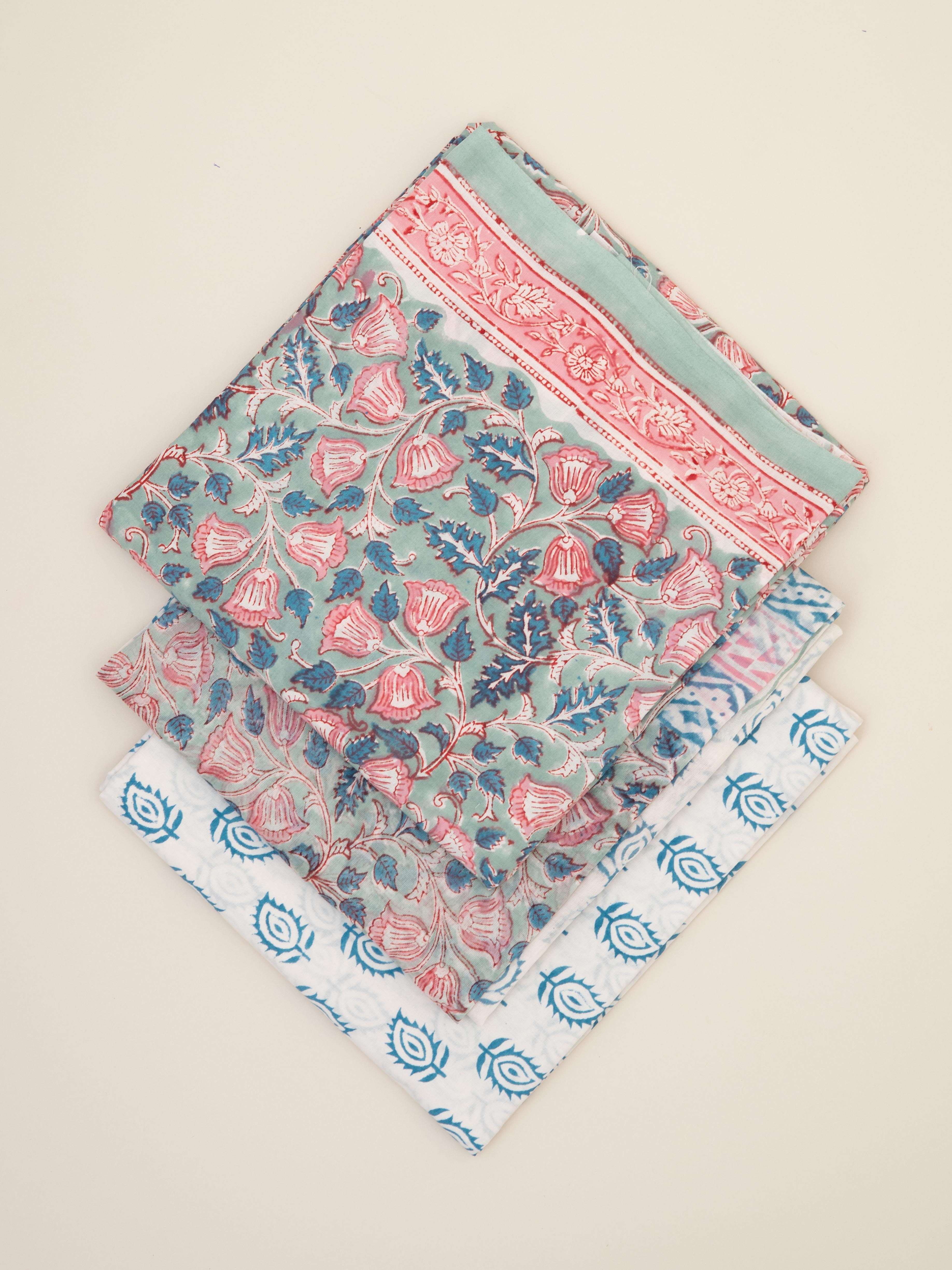 Cotton Block Printed Unstitched Suit Set - 3 Piece