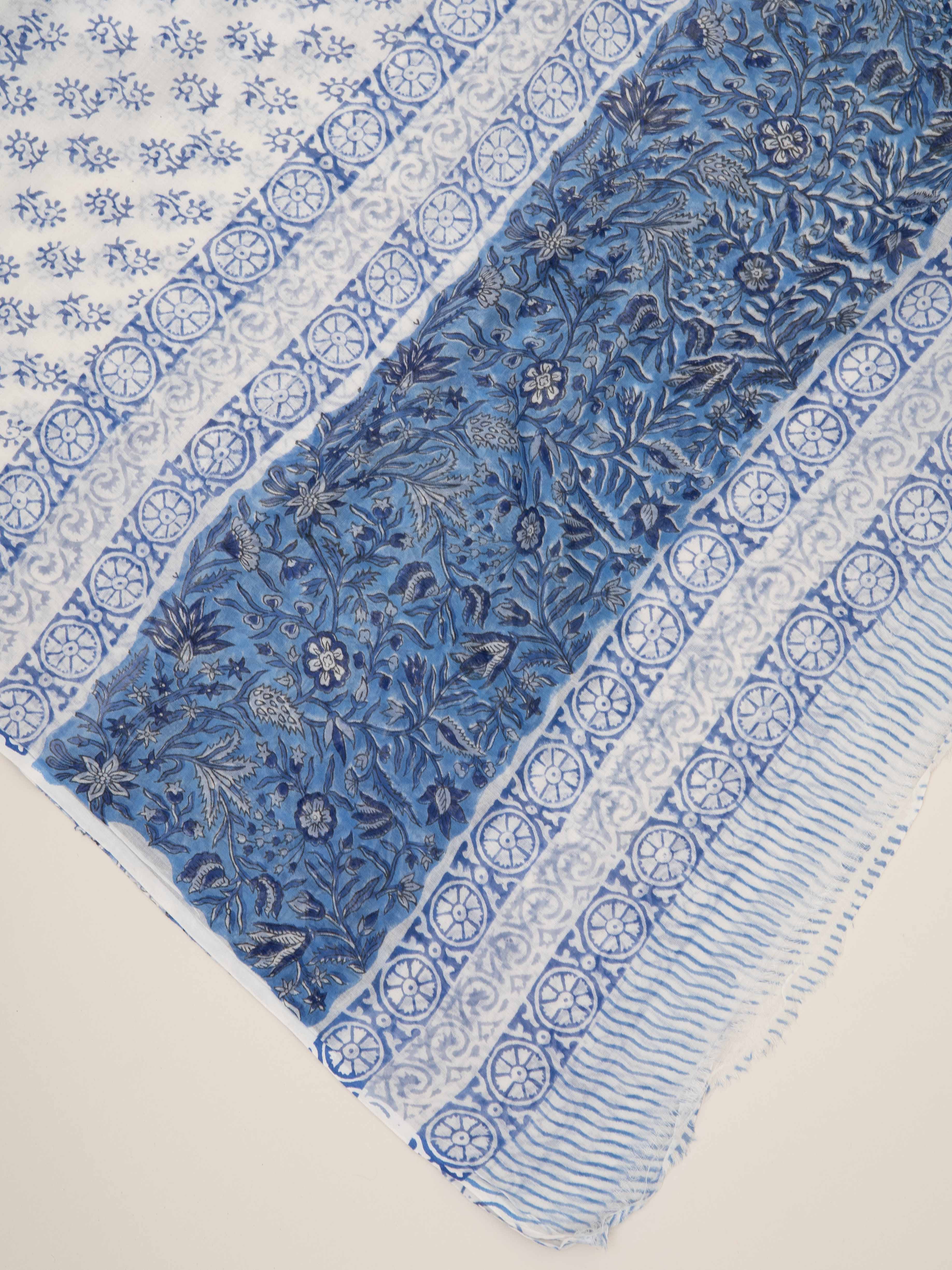Cotton Block Printed Unstitched Suit Set - 3 Piece