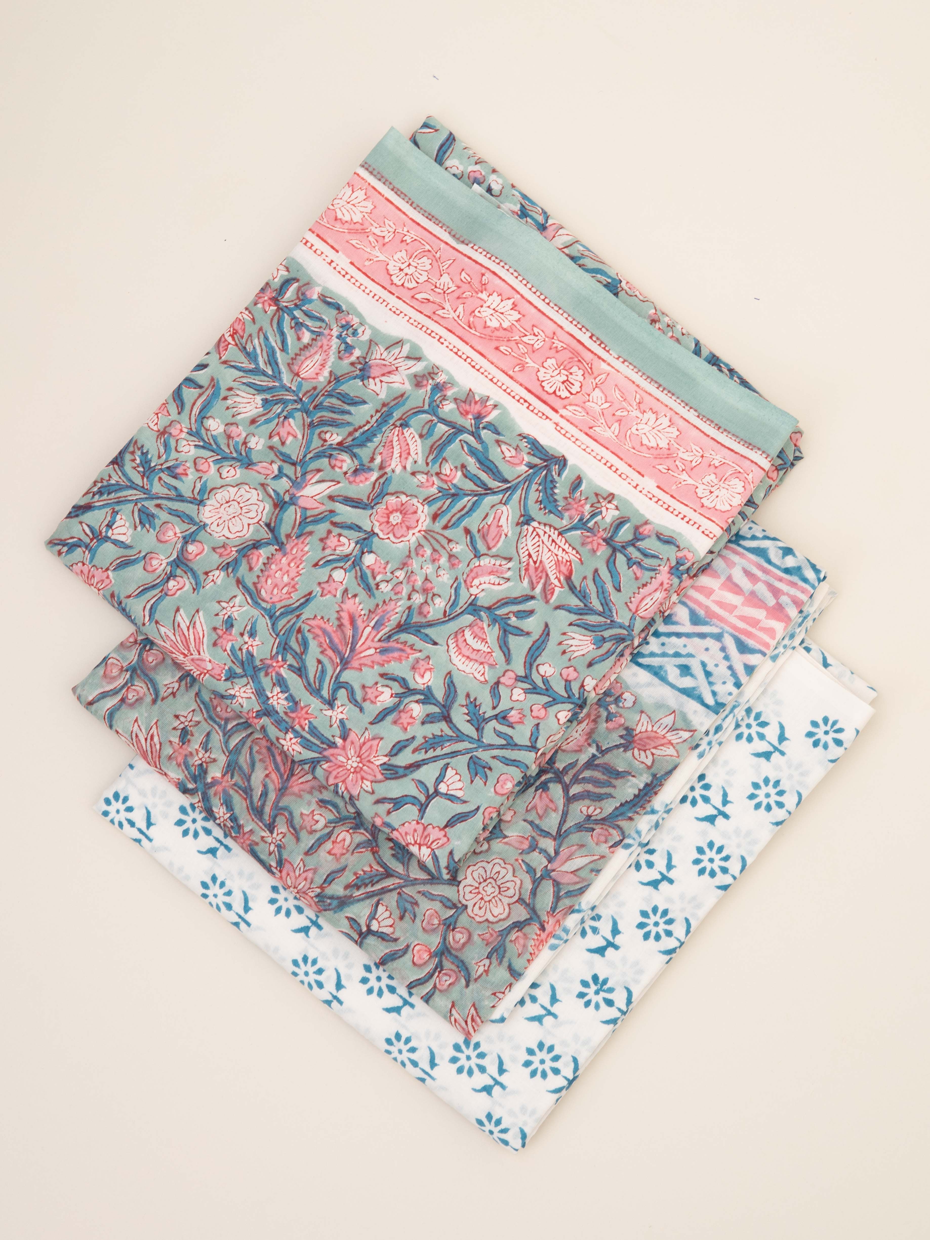 Cotton Block Printed Unstitched Suit Set - 3 Piece