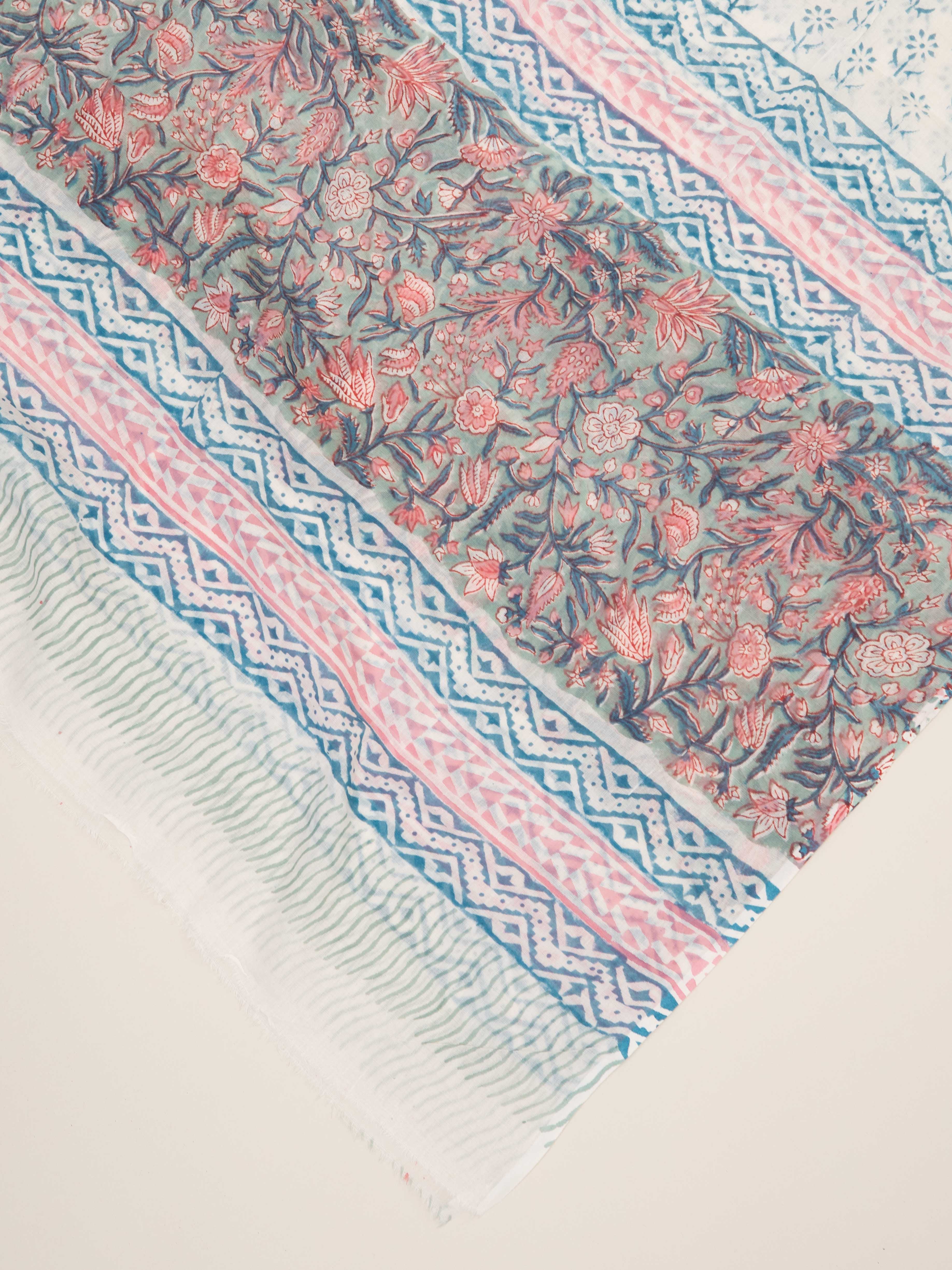 Cotton Block Printed Unstitched Suit Set - 3 Piece