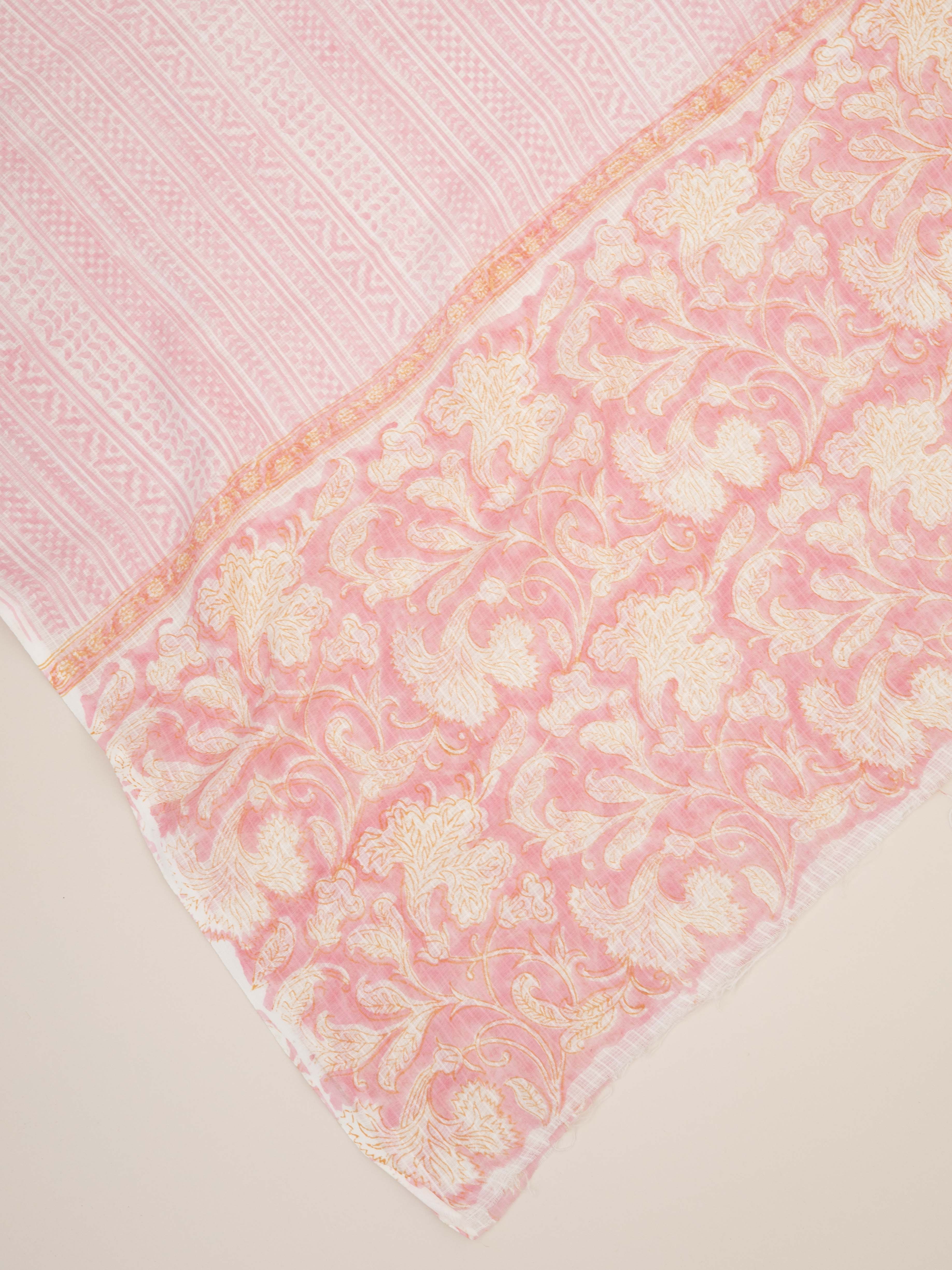 Cotton Block Printed Unstitched Suit Set - 3 Piece