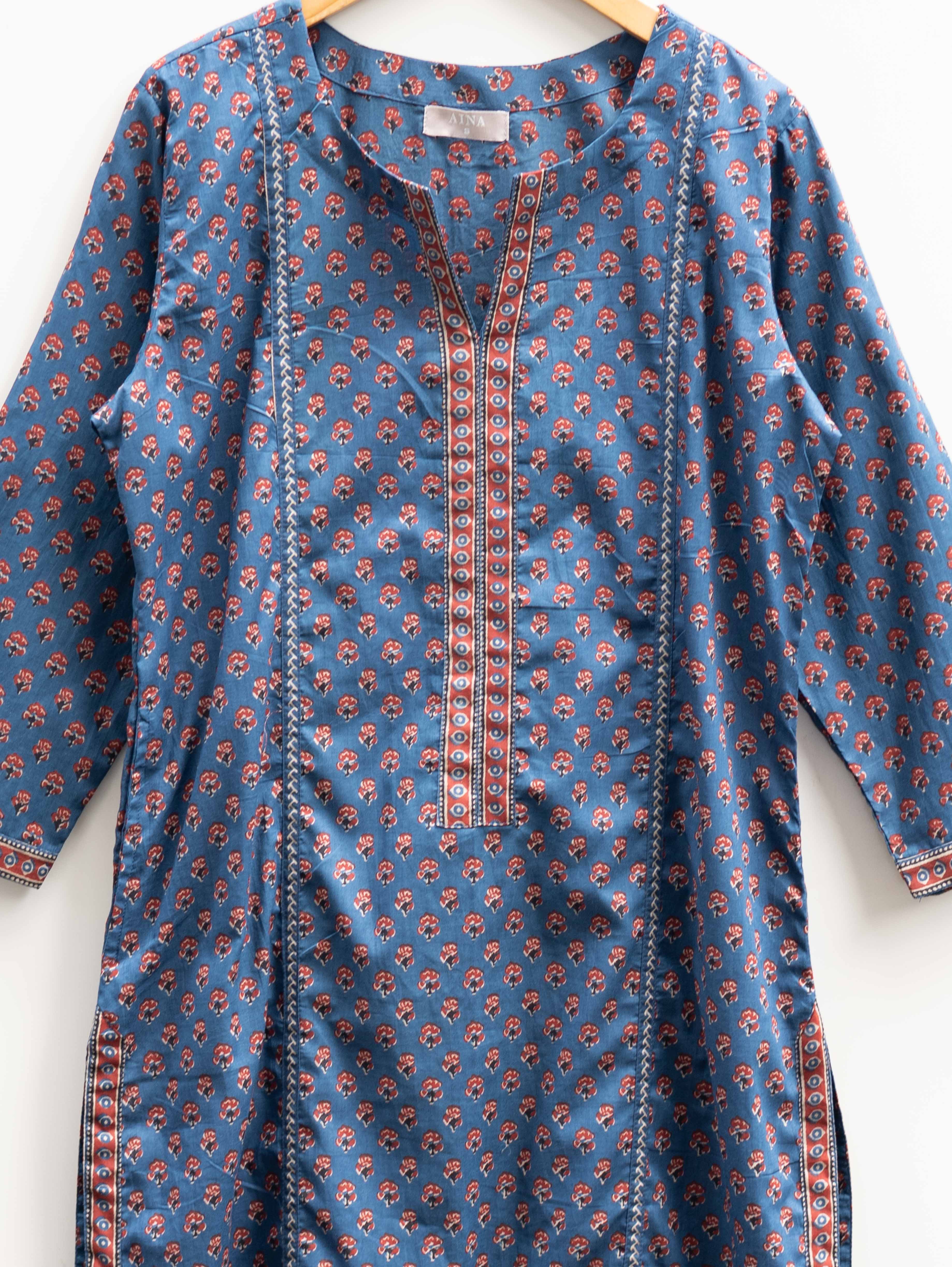 Cotton Printed Straight Kurta
