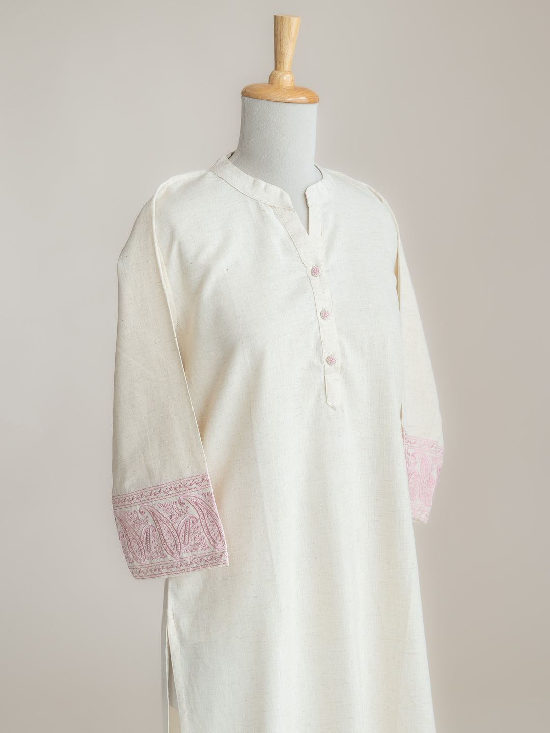 Zabeena Cotton Flax Embroidered Straight Kurta