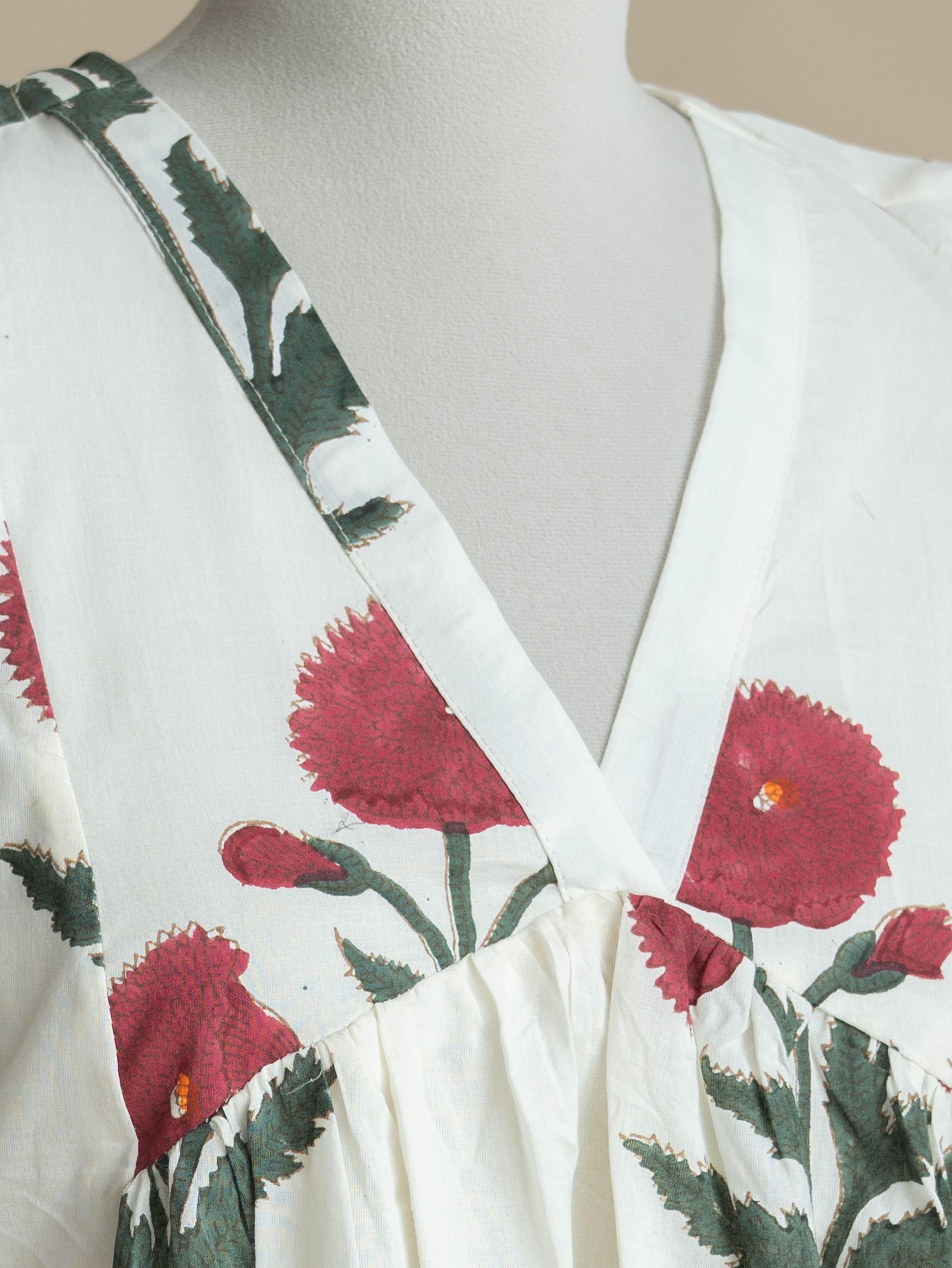 Melissa Cotton Block Printed A-Line Kurta