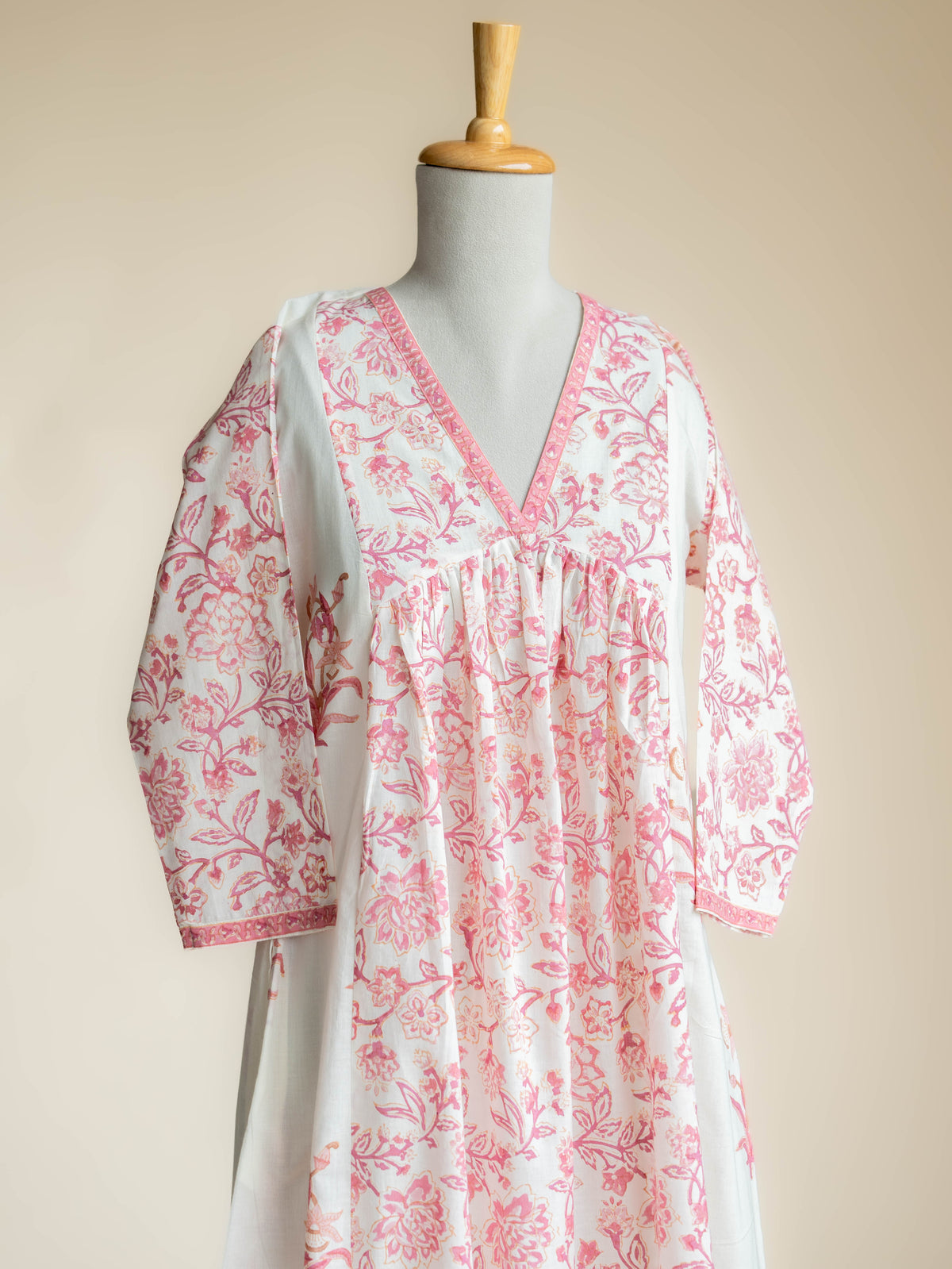 Vrishti Cotton Block Printed A Line Kurta