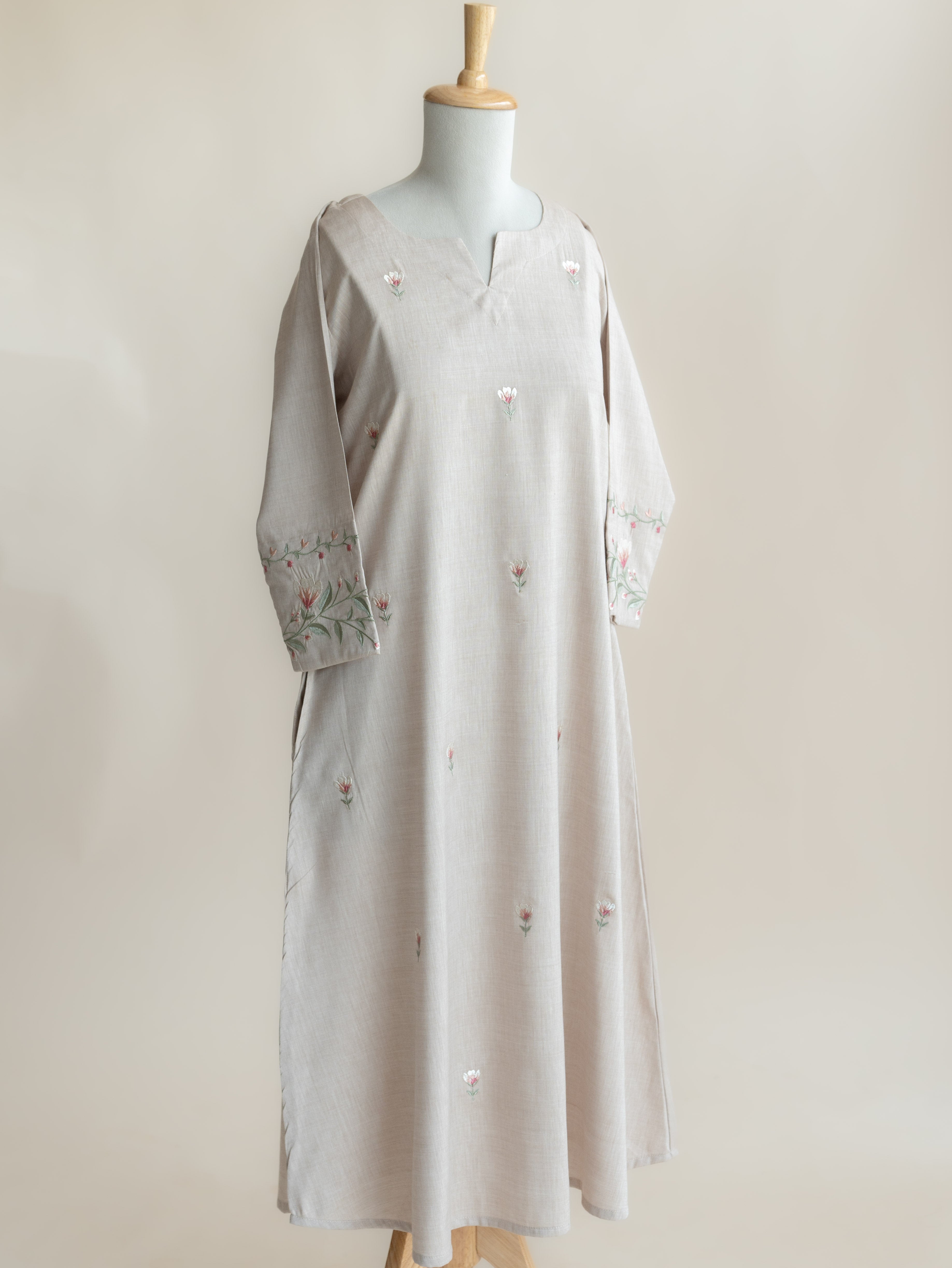 Naysa Cotton Embroidered A-Line Kurta